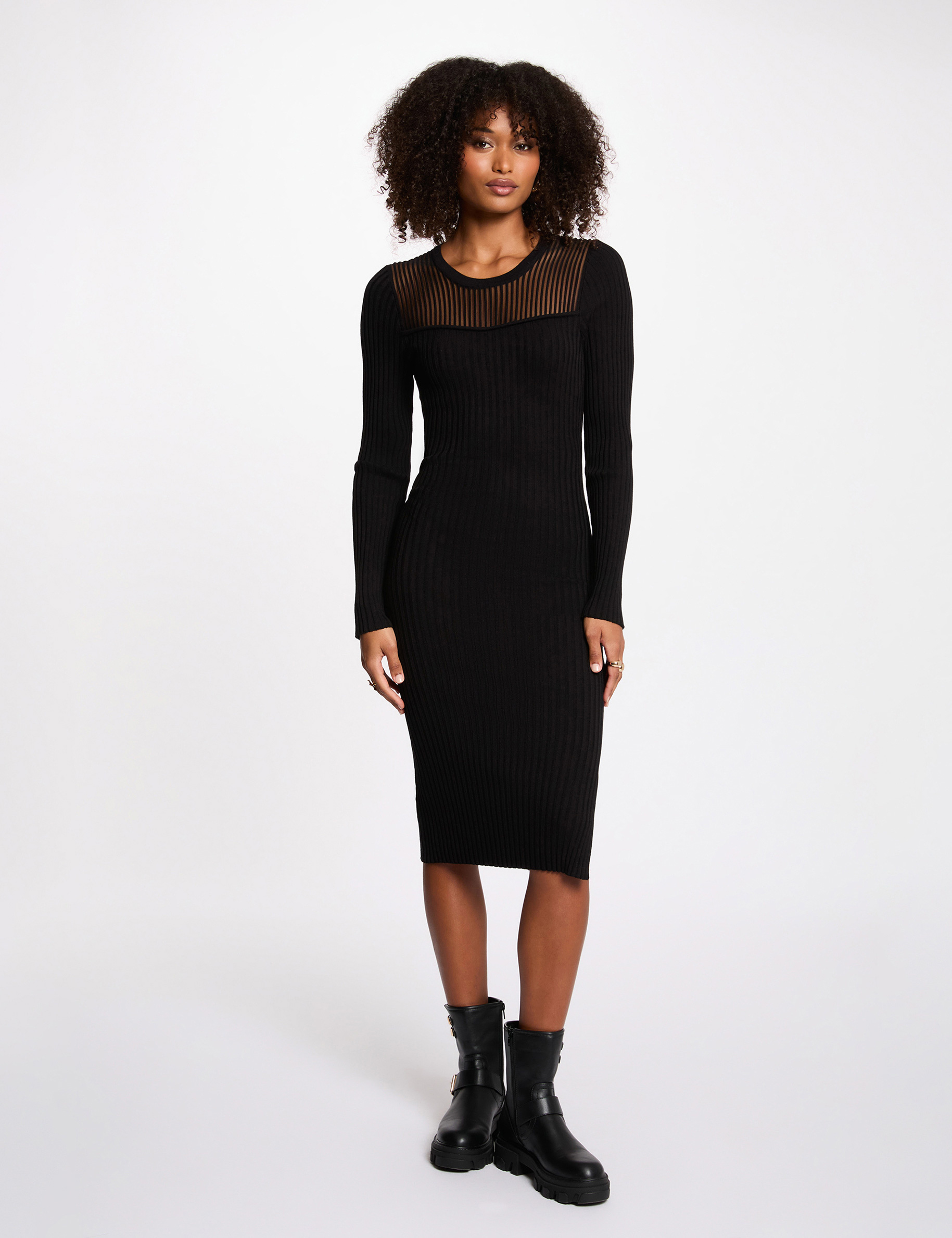 robe longue ajouree noir femme Robe longue ajourée noir femme