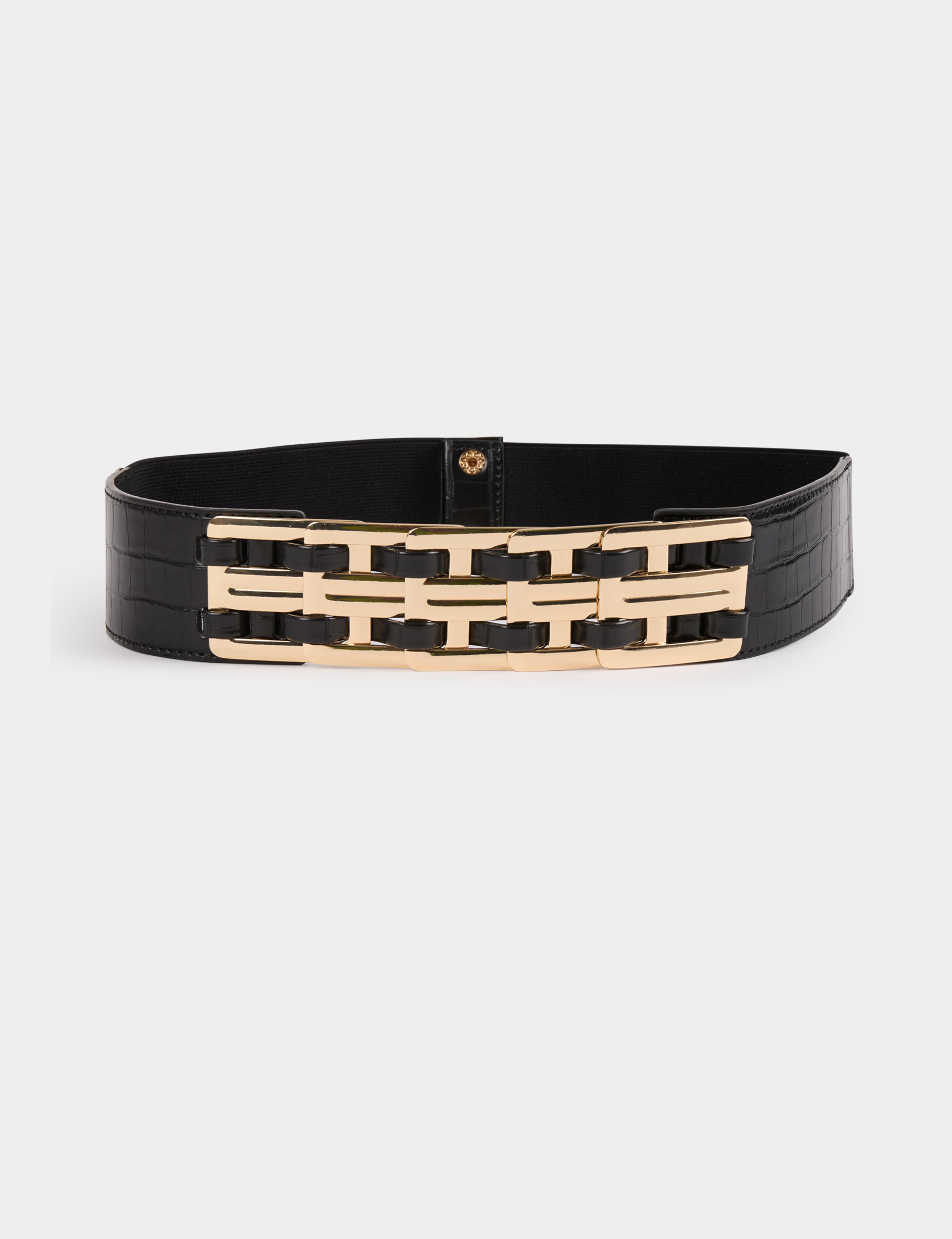 elastische riem met gespen zwart vrouw Elastische riem met gespen zwart vrouw