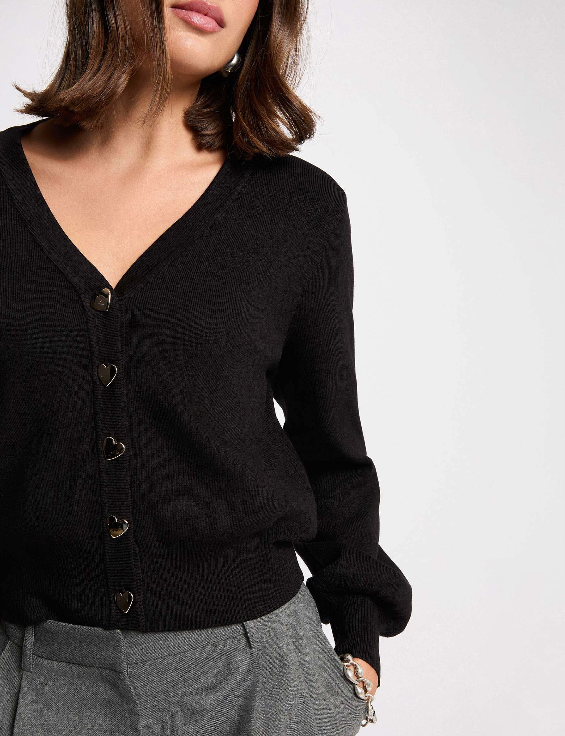 Getailleerd vest met V-hals zwart vrouw