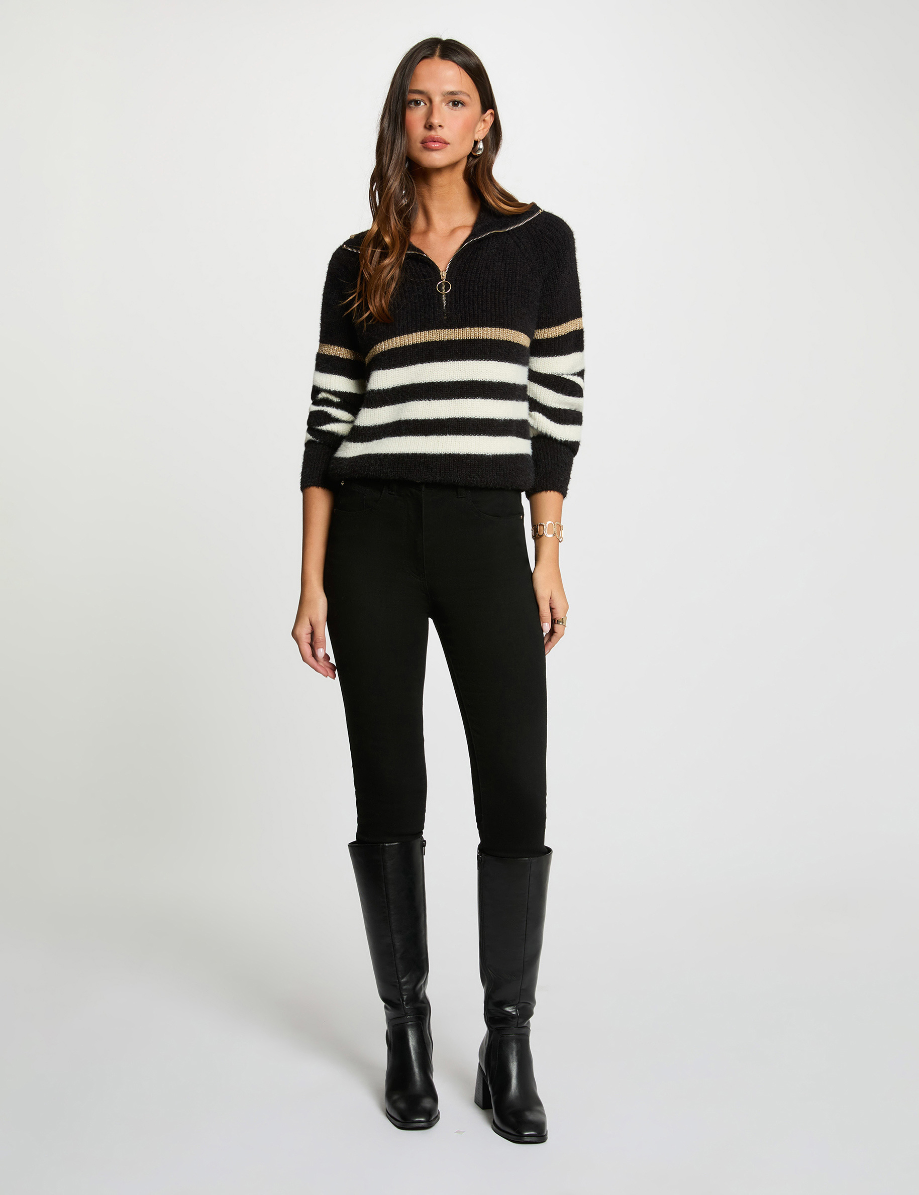 pull col camionneur noir femme Pull col camionneur noir femme