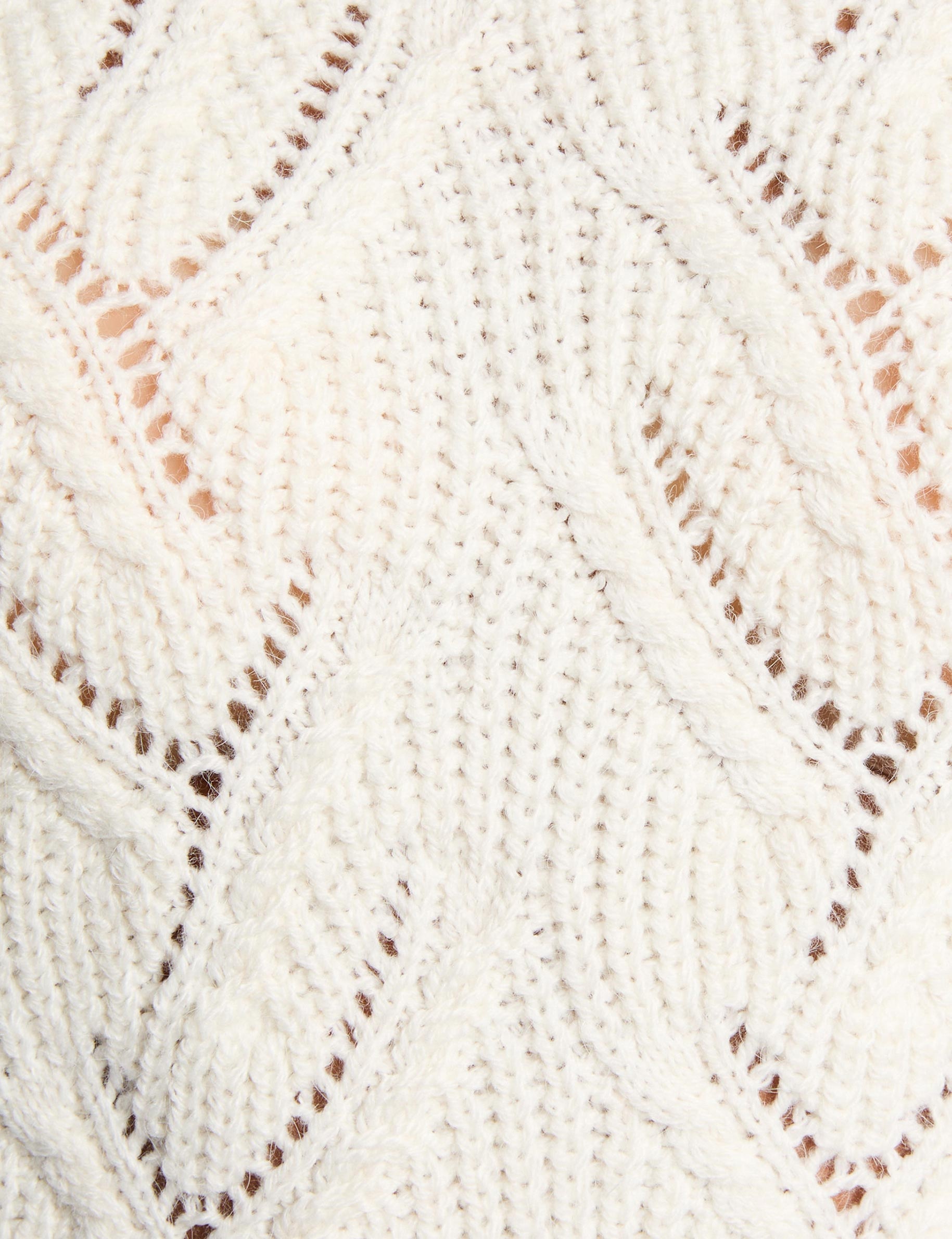 trui met fantasiebreisel ivoor vrouw null