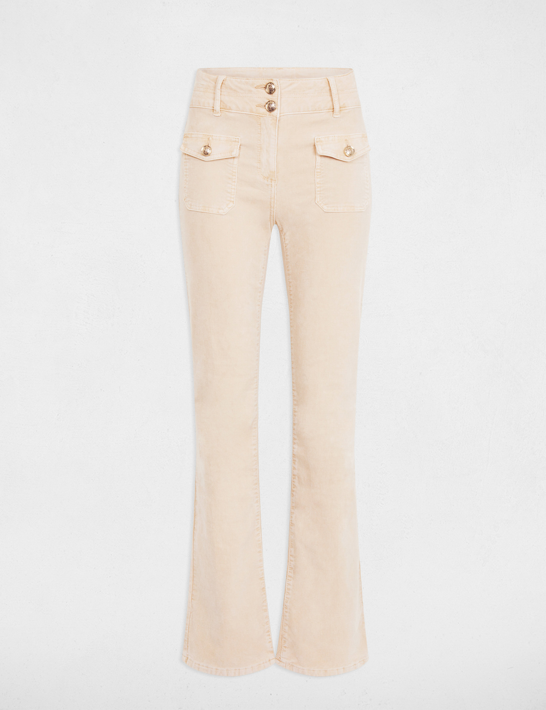 pantalon ajuste velours ivoire femme Pantalon ajusté velours ivoire femme