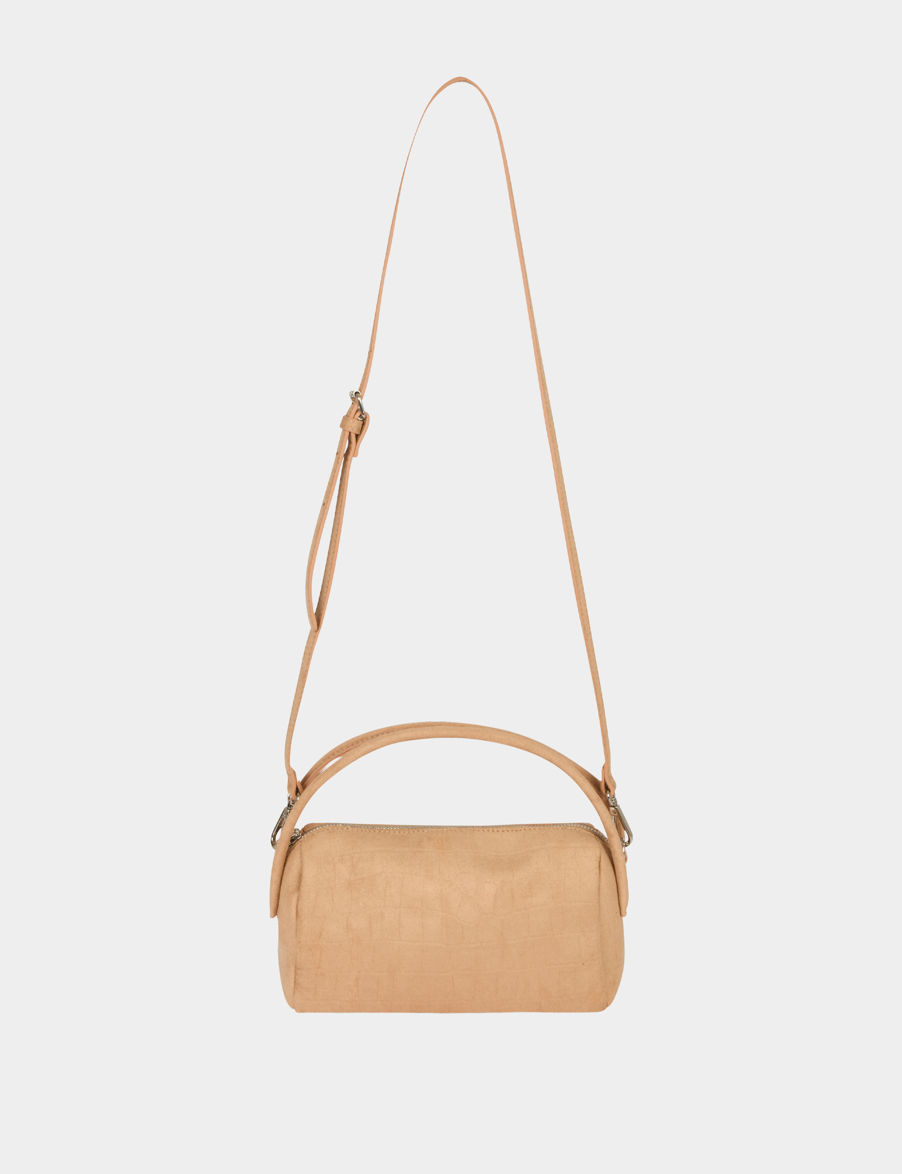 Schoudertas van imitatieleer beige vrouw