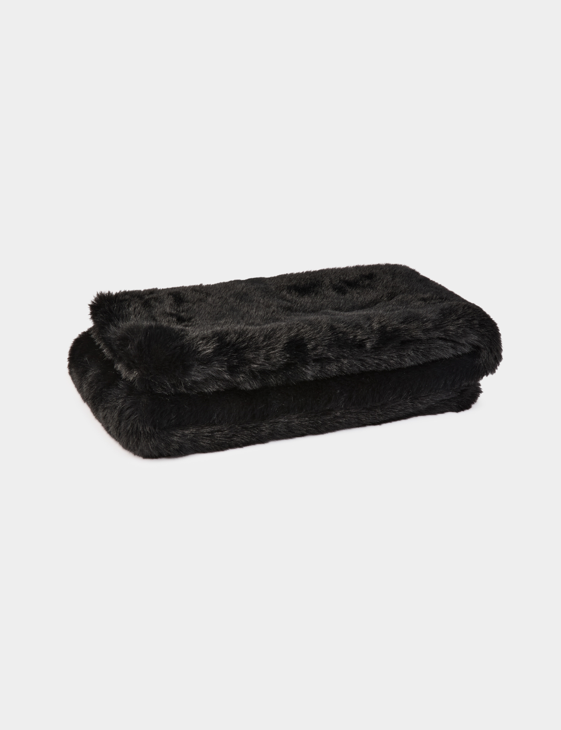 Écharpe fausse fourrure noir femme