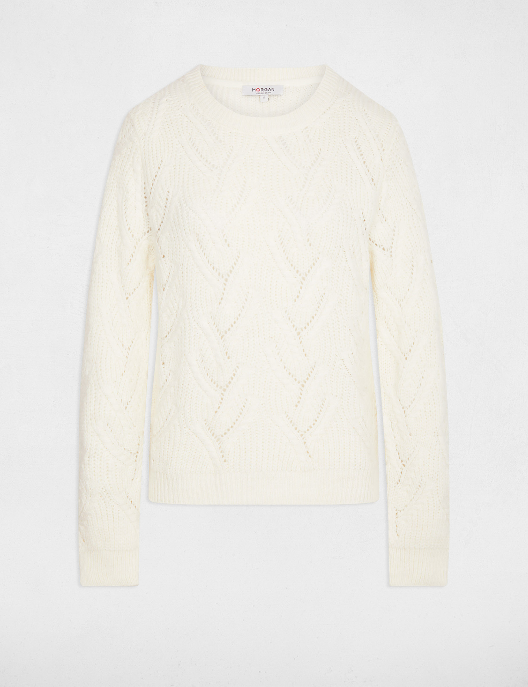 pull maille fantaisie ivoire femme Pull maille fantaisie ivoire femme