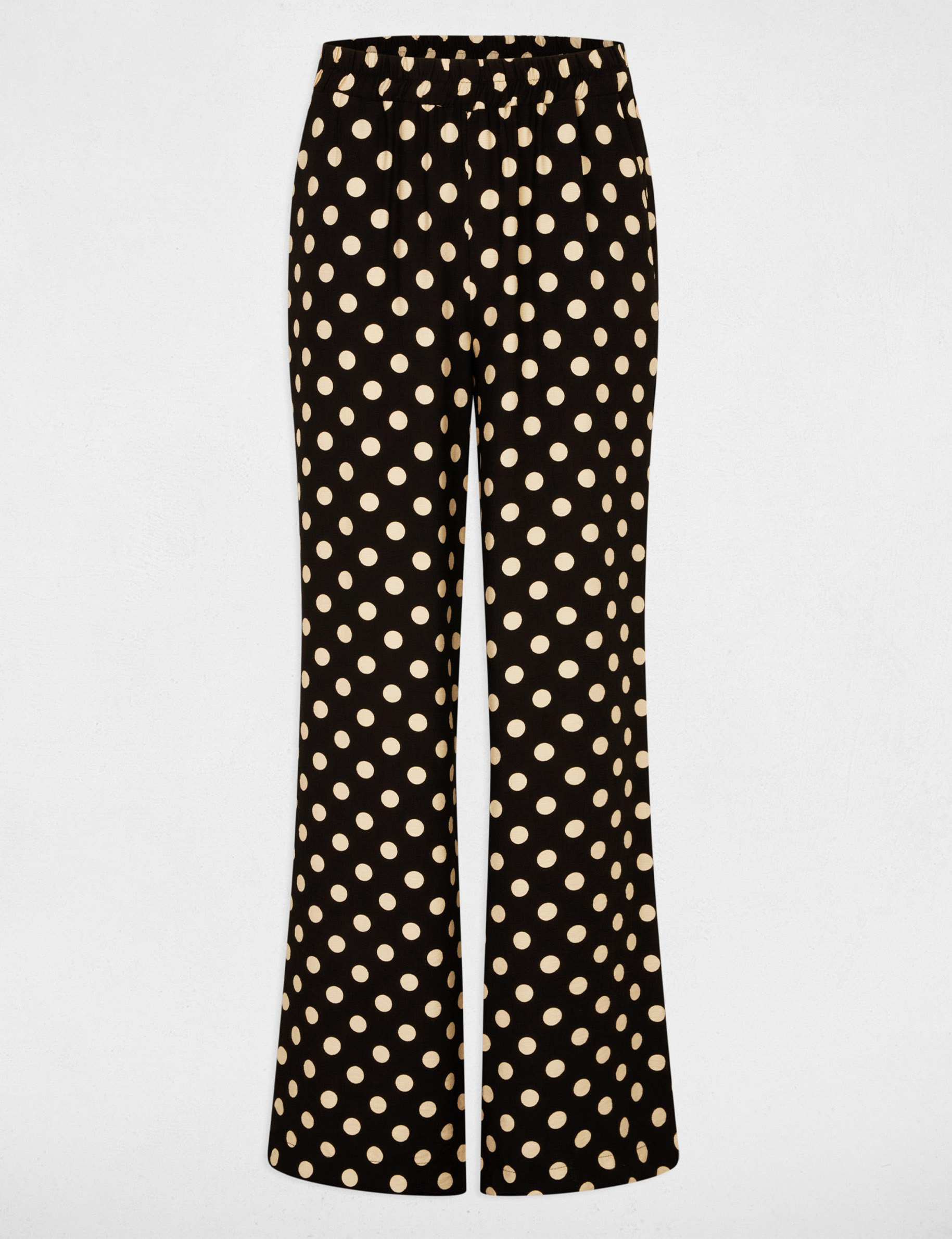 Hoge taille rechte broek zwart vrouw