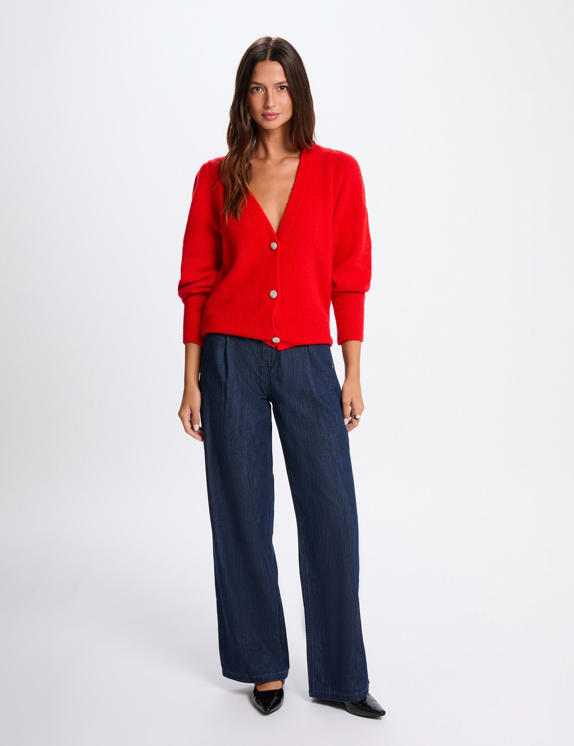 vest met pofmouwen rood vrouw Vest met pofmouwen rood vrouw