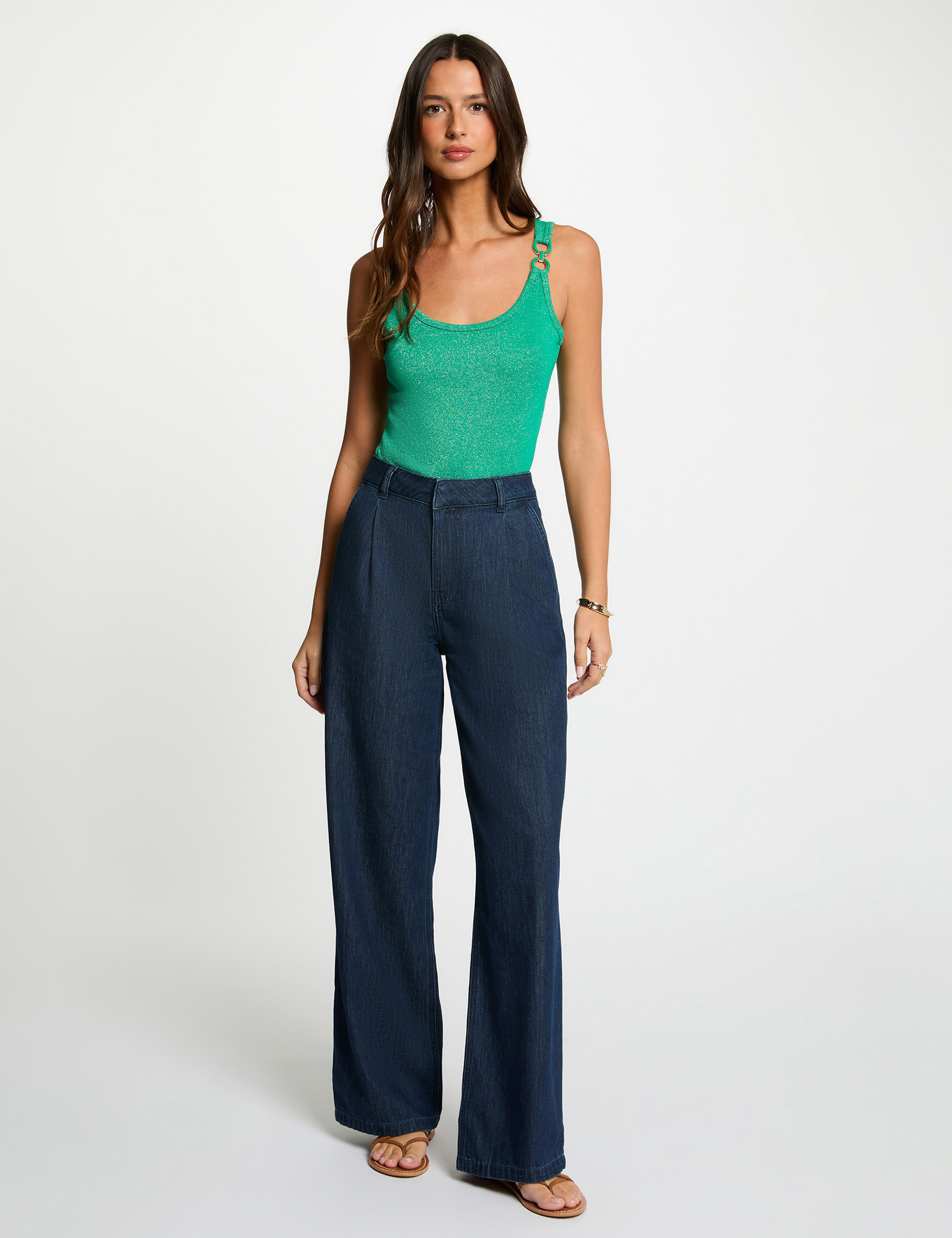 mouwloze top emerald groen vrouw Mouwloze top emerald groen vrouw