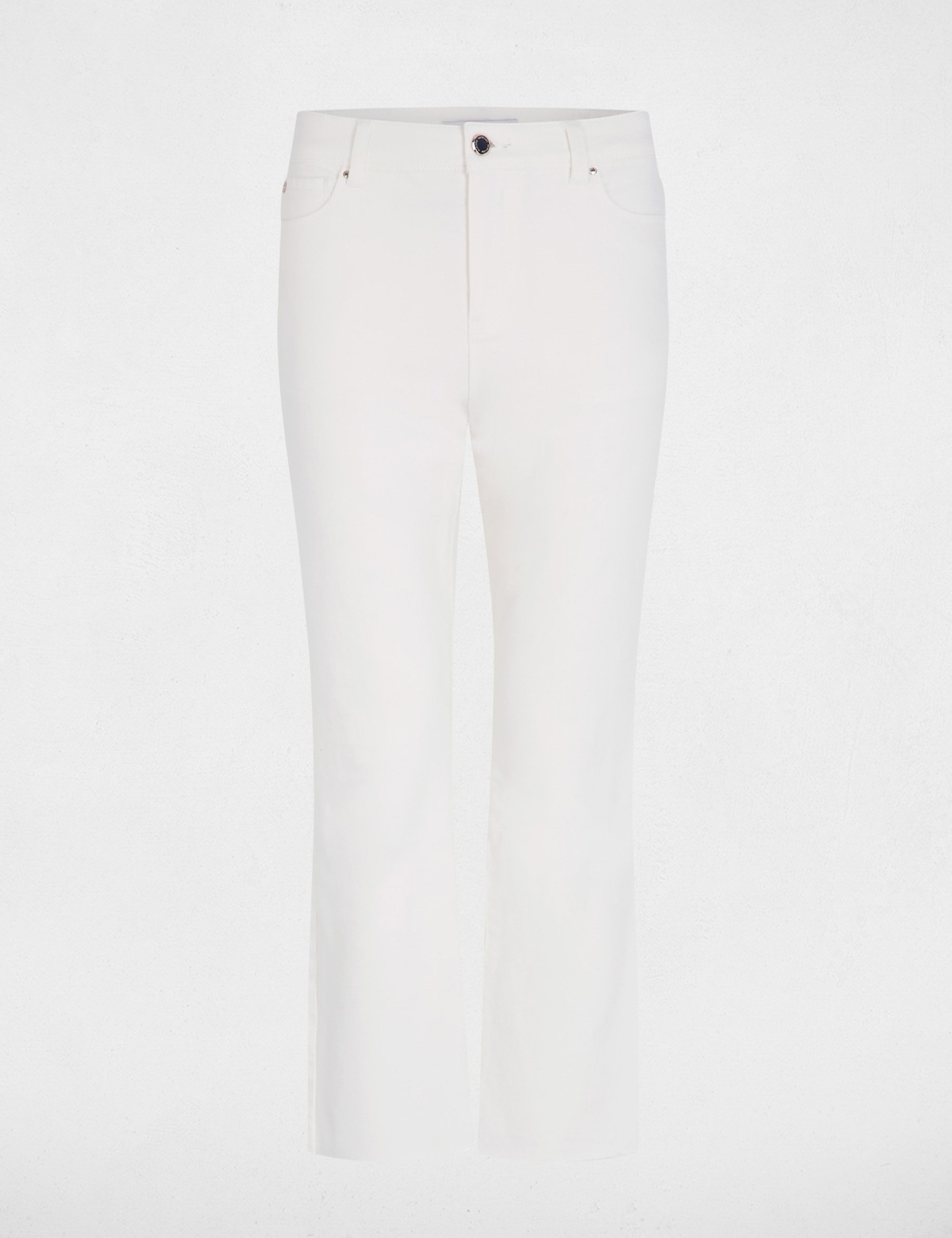 Jean slim crop blanc femme