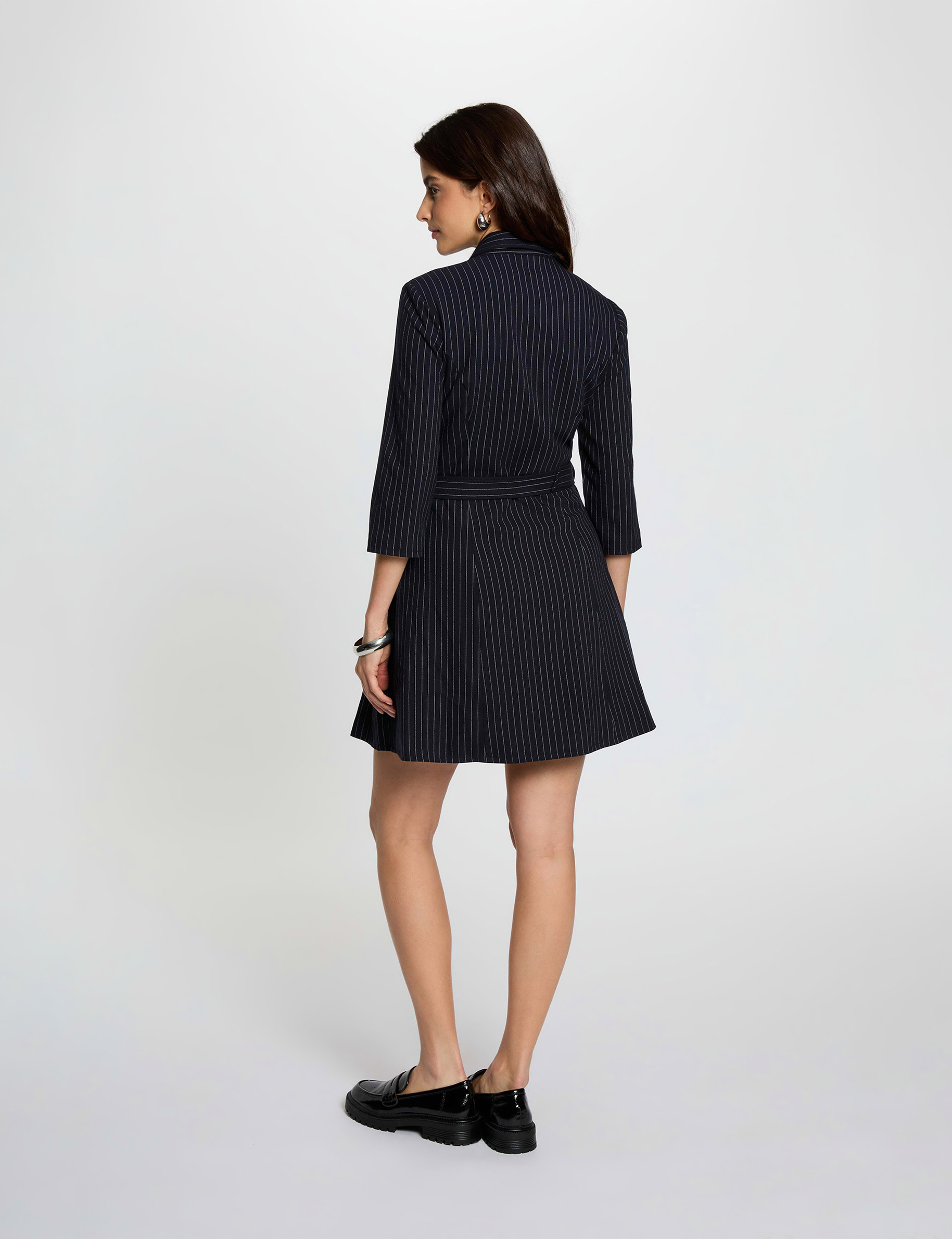 Robe courte cache coeur bleu marine femme