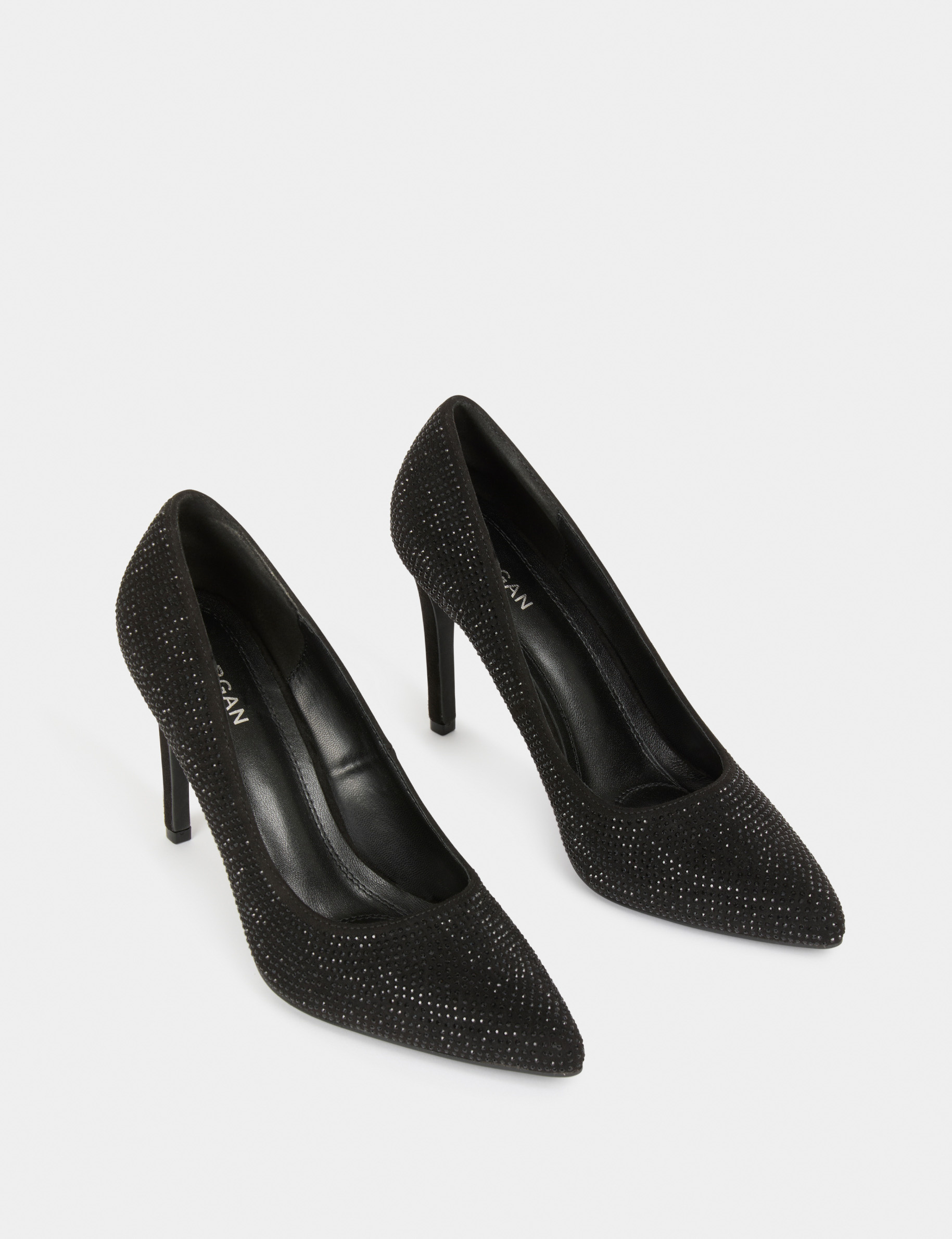 Escarpins détails strass noir femme