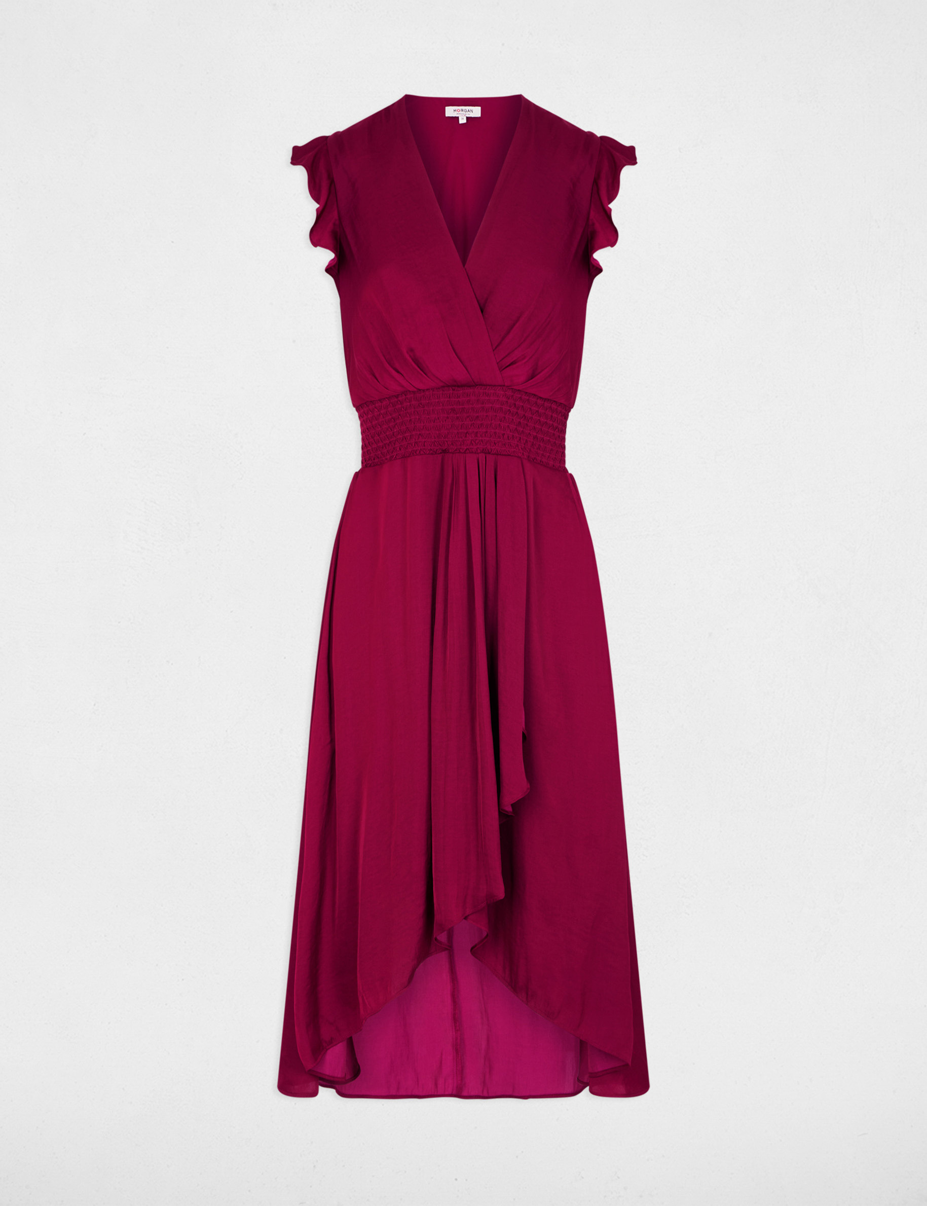 Robe droite fluide sans manches prune femme