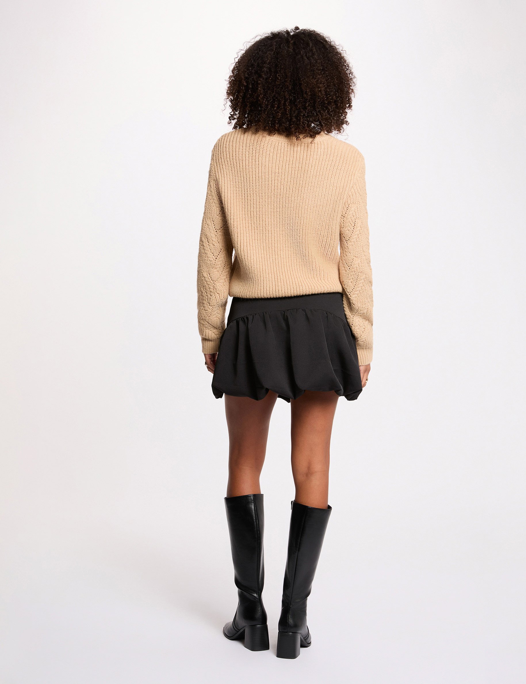 Jupe courte ajustée noir femme