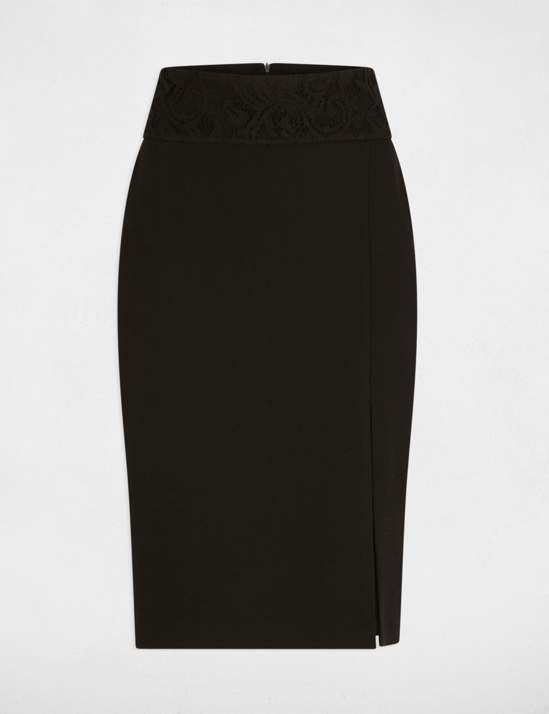 kokerrok met kant taille zwart vrouw Kokerrok met kant taille zwart vrouw