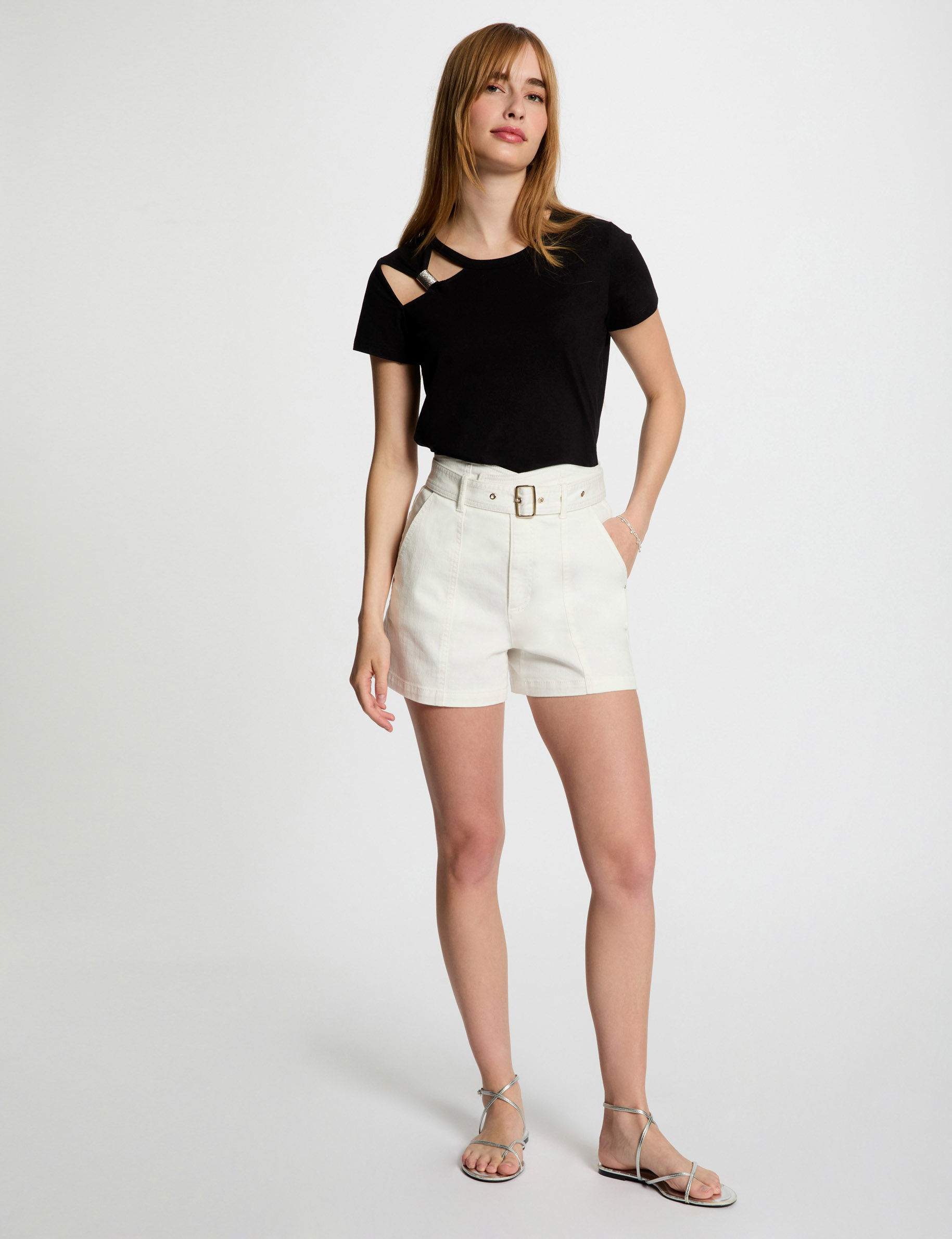 T-shirt manches courtes noir femme