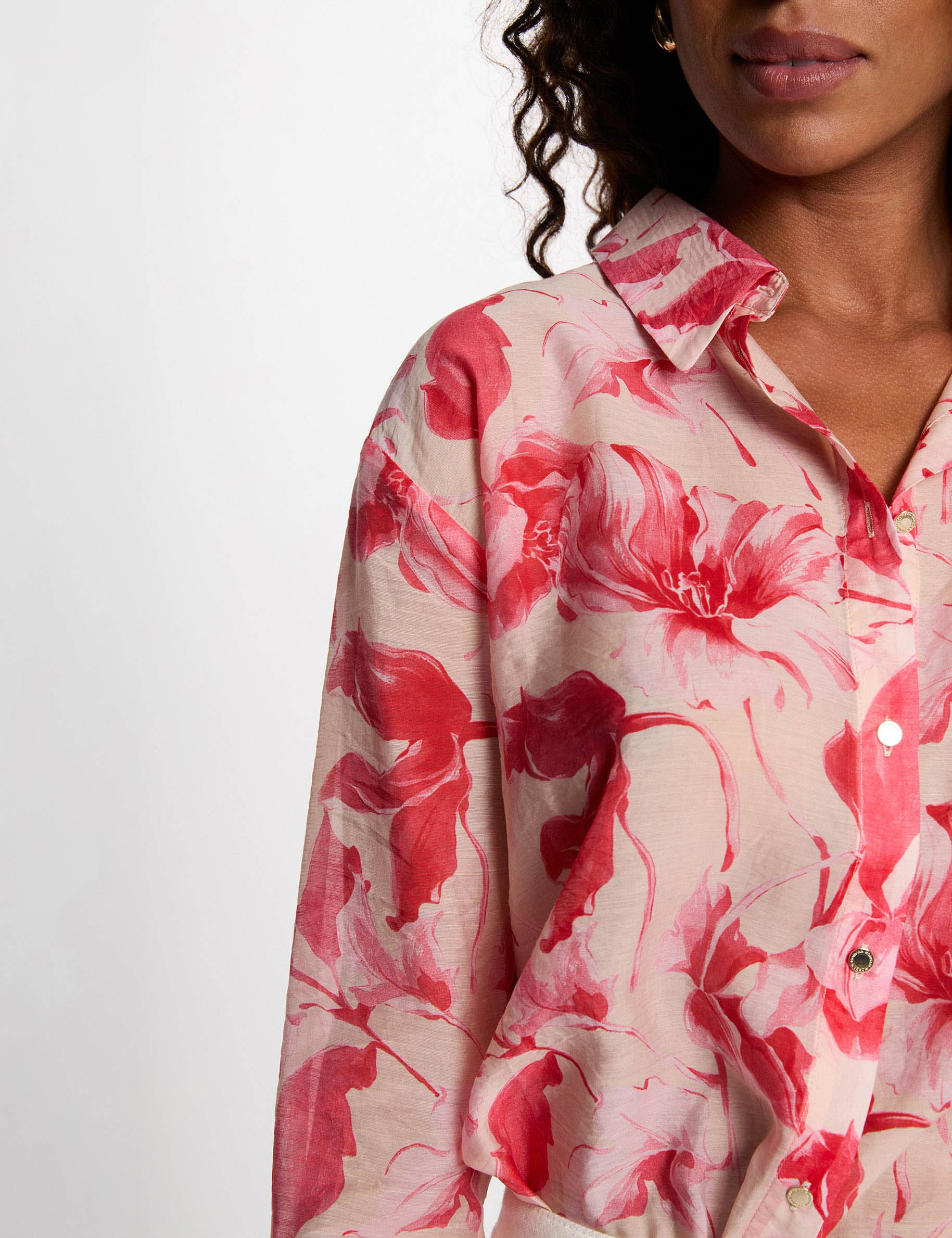 Chemise col &agrave; revers multicolore femme