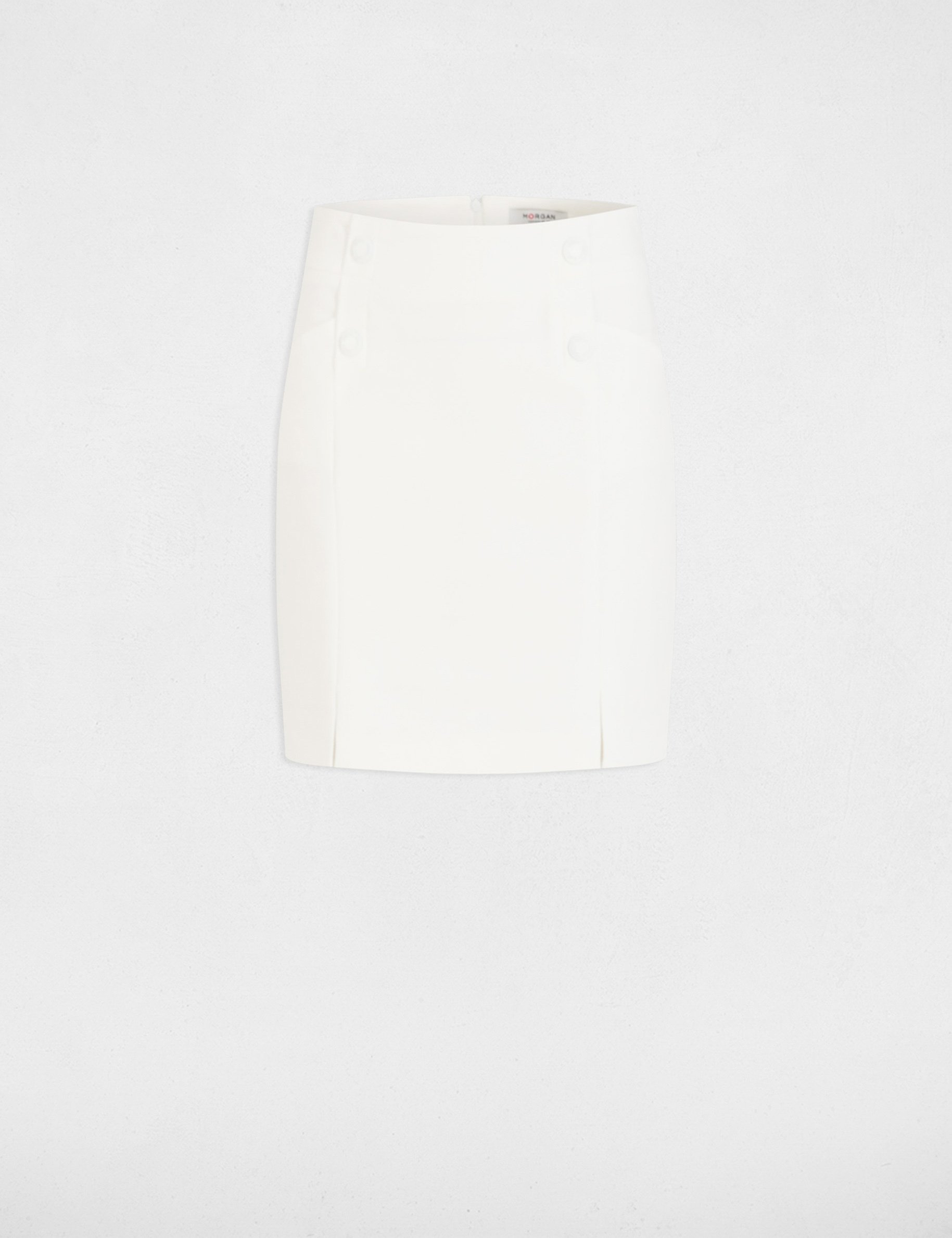 jupe courte a boutons ivoire femme Jupe courte à boutons ivoire femme