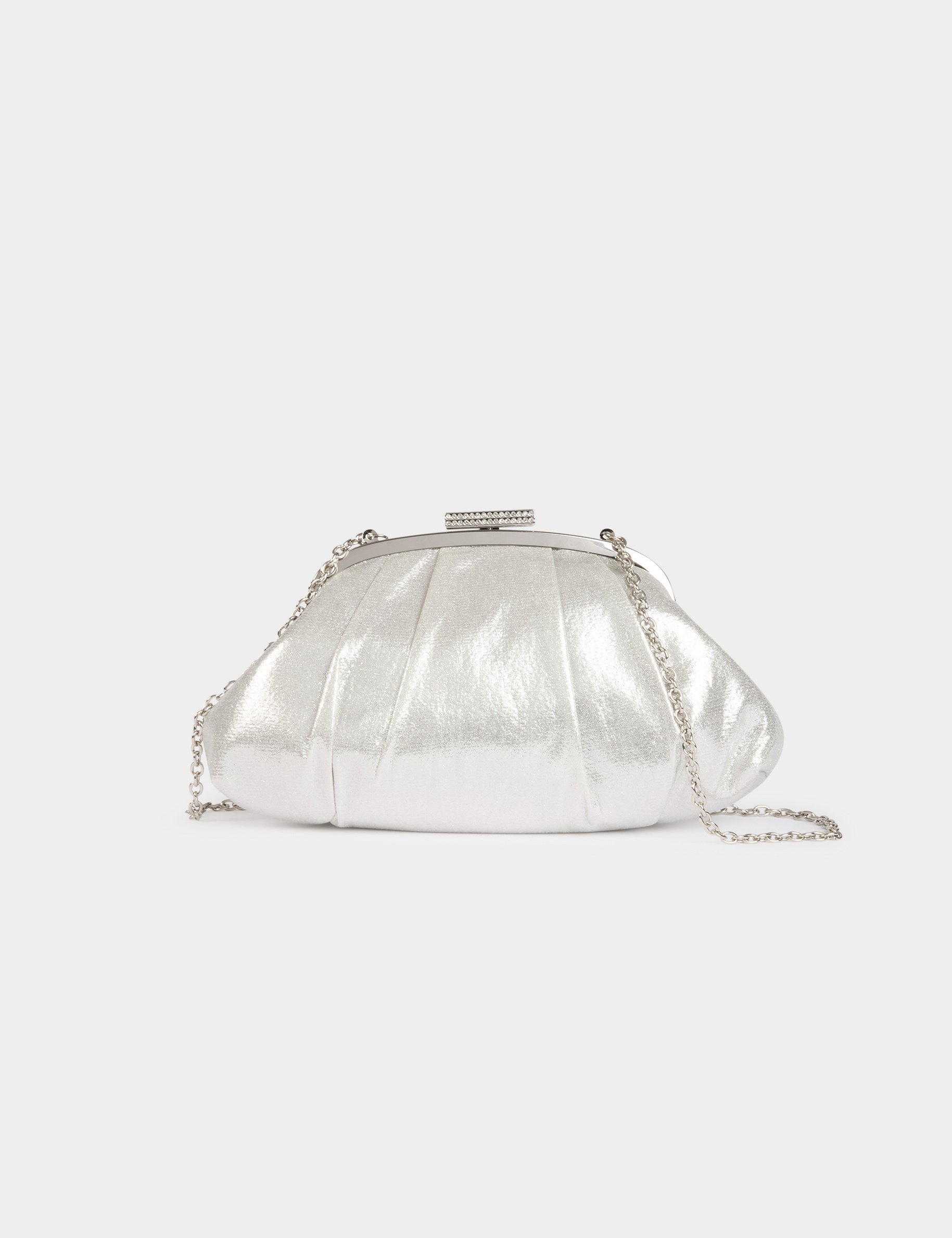 Pochette similicuir couleur argent femme