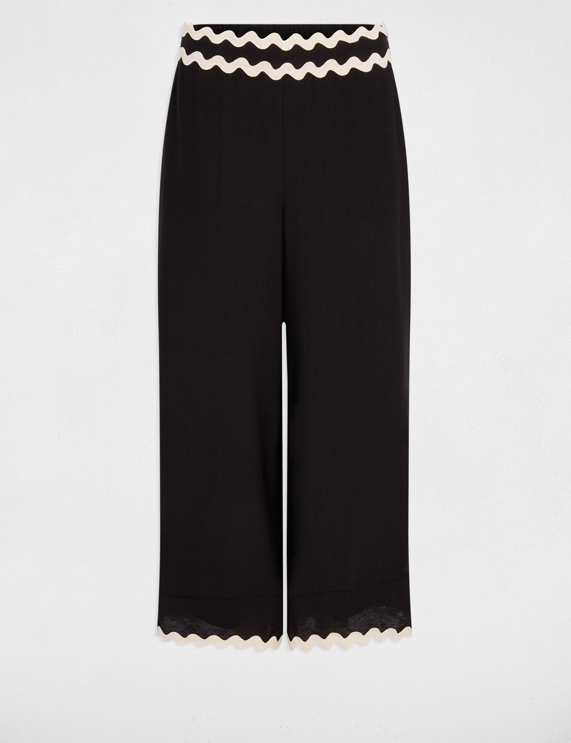 7/8 brede broek zwart vrouw