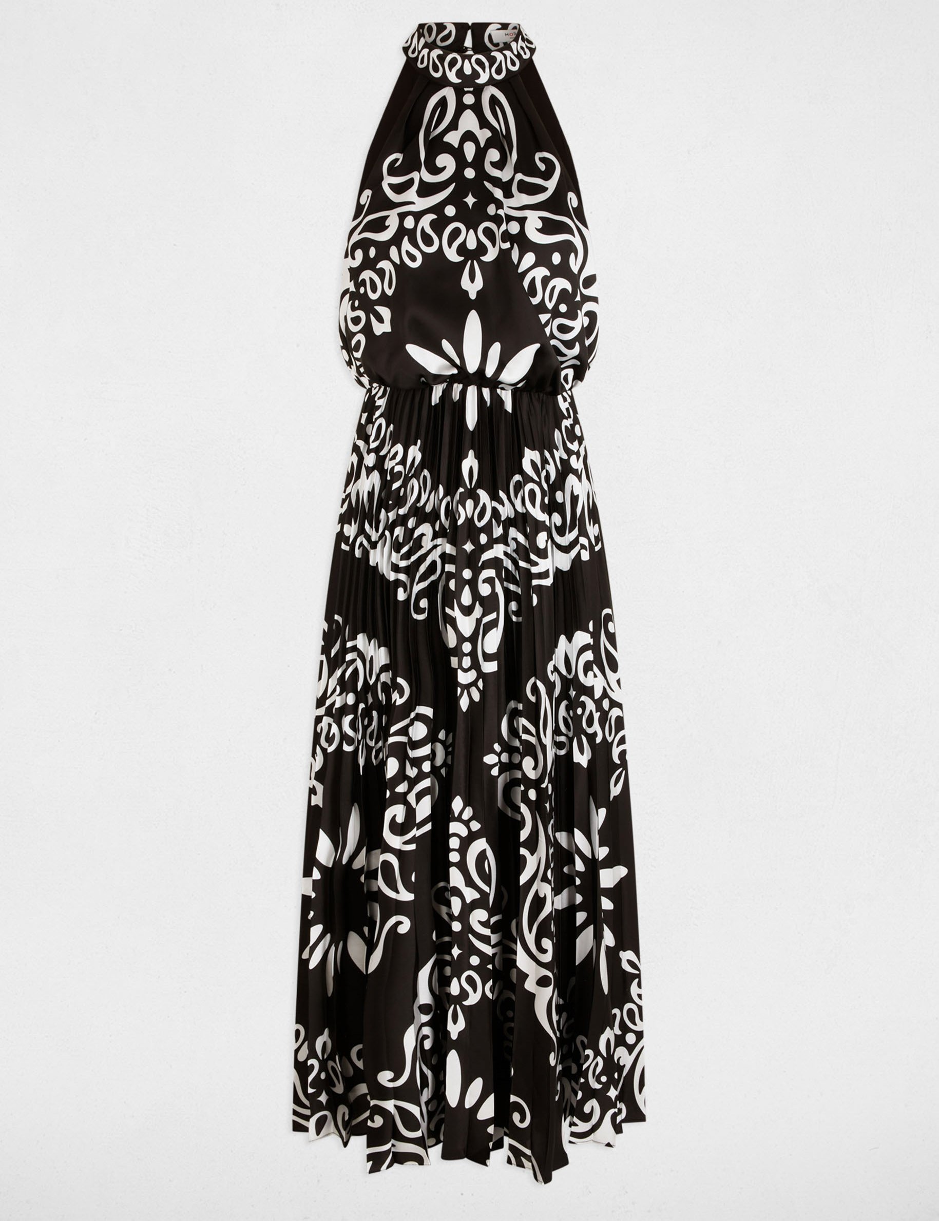 Robe longue col montant multicolore femme