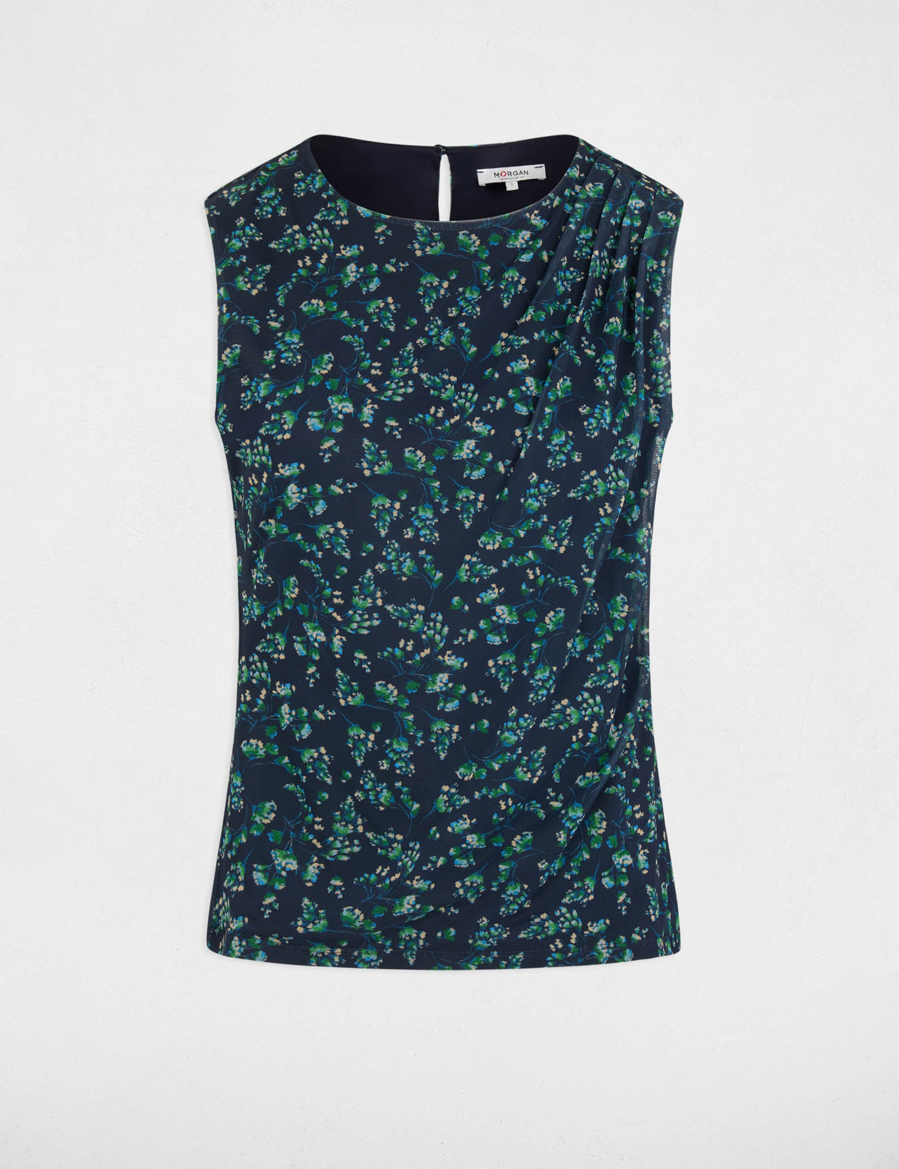 D&eacute;bardeur drap&eacute; sans manches multicolore femme