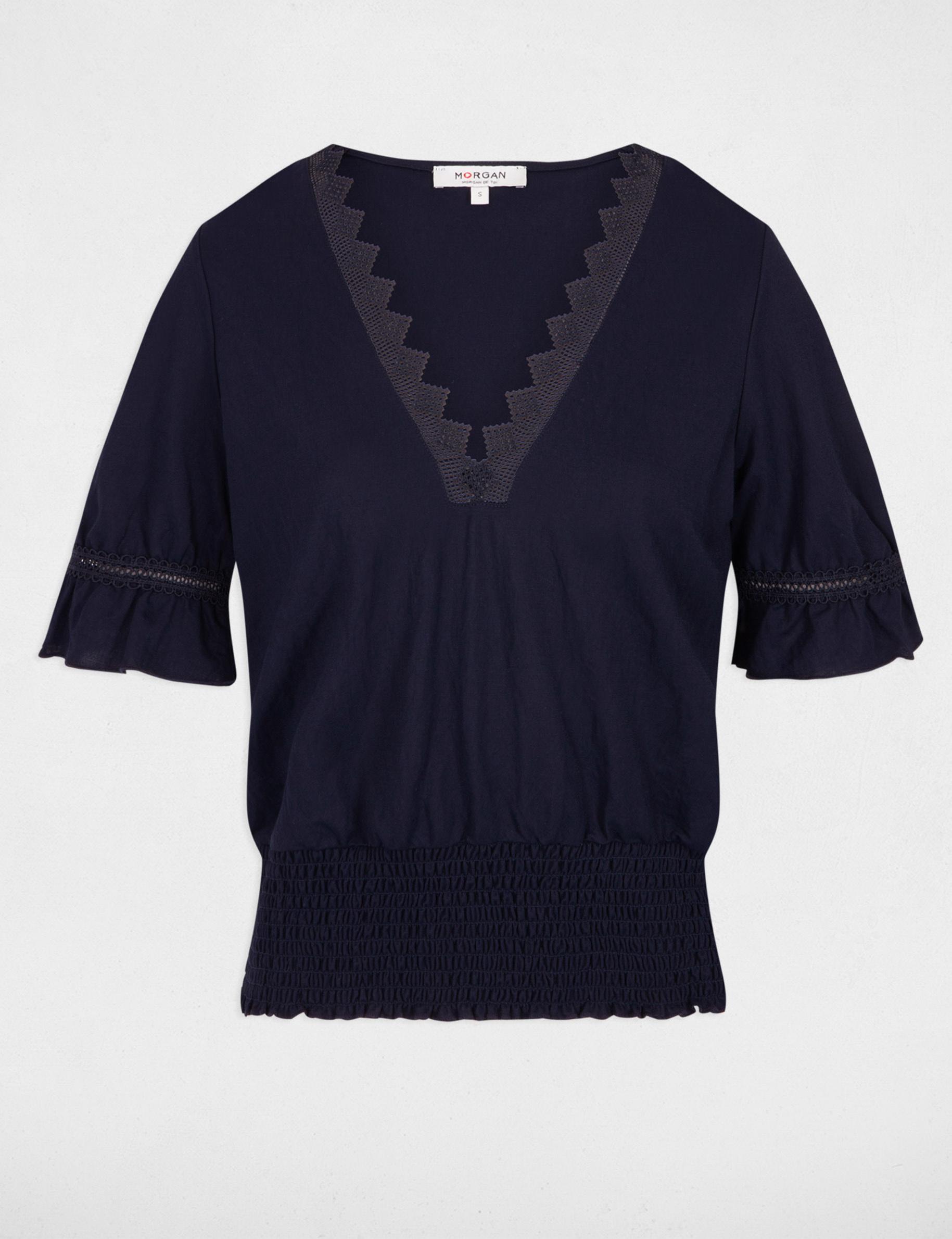 t shirt met korte mouwen marine vrouw T-shirt met korte mouwen marine vrouw