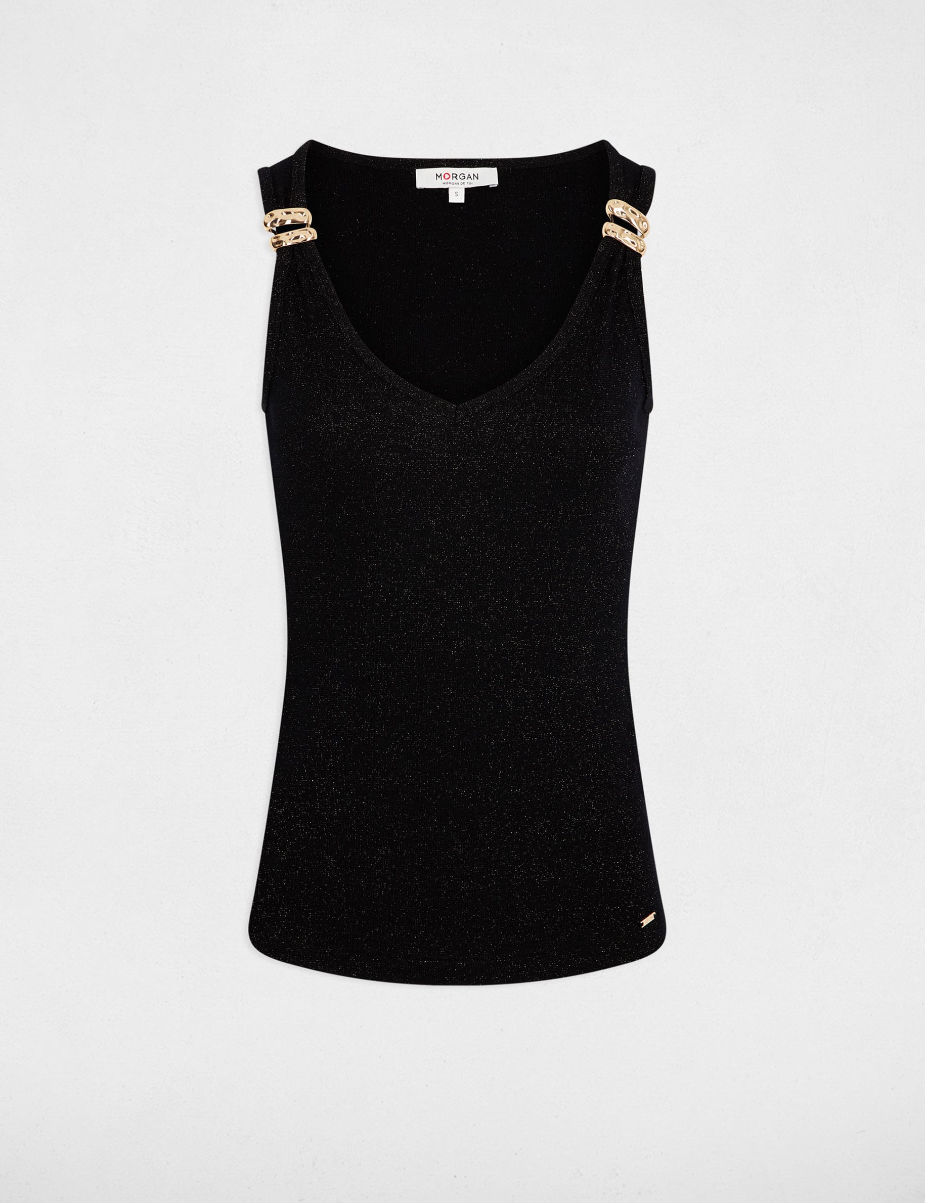 Getailleerd V-hals tanktop zwart vrouw