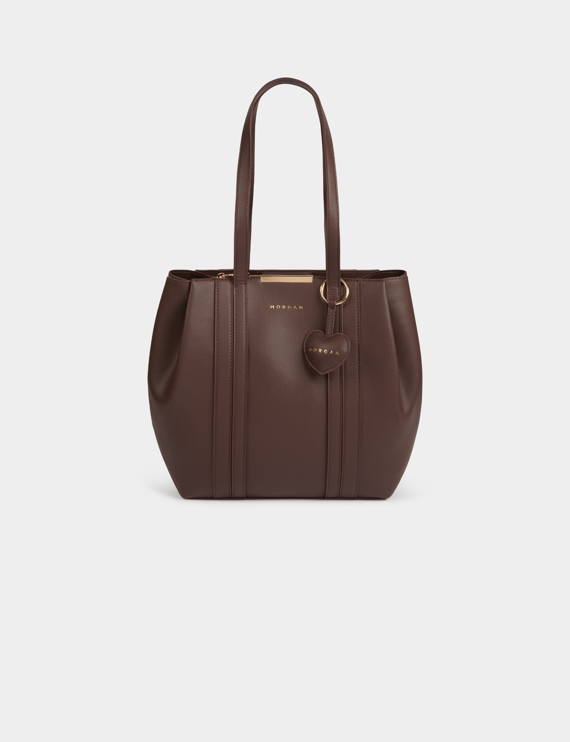 Shopper van imitatieleer donker bruin vrouw