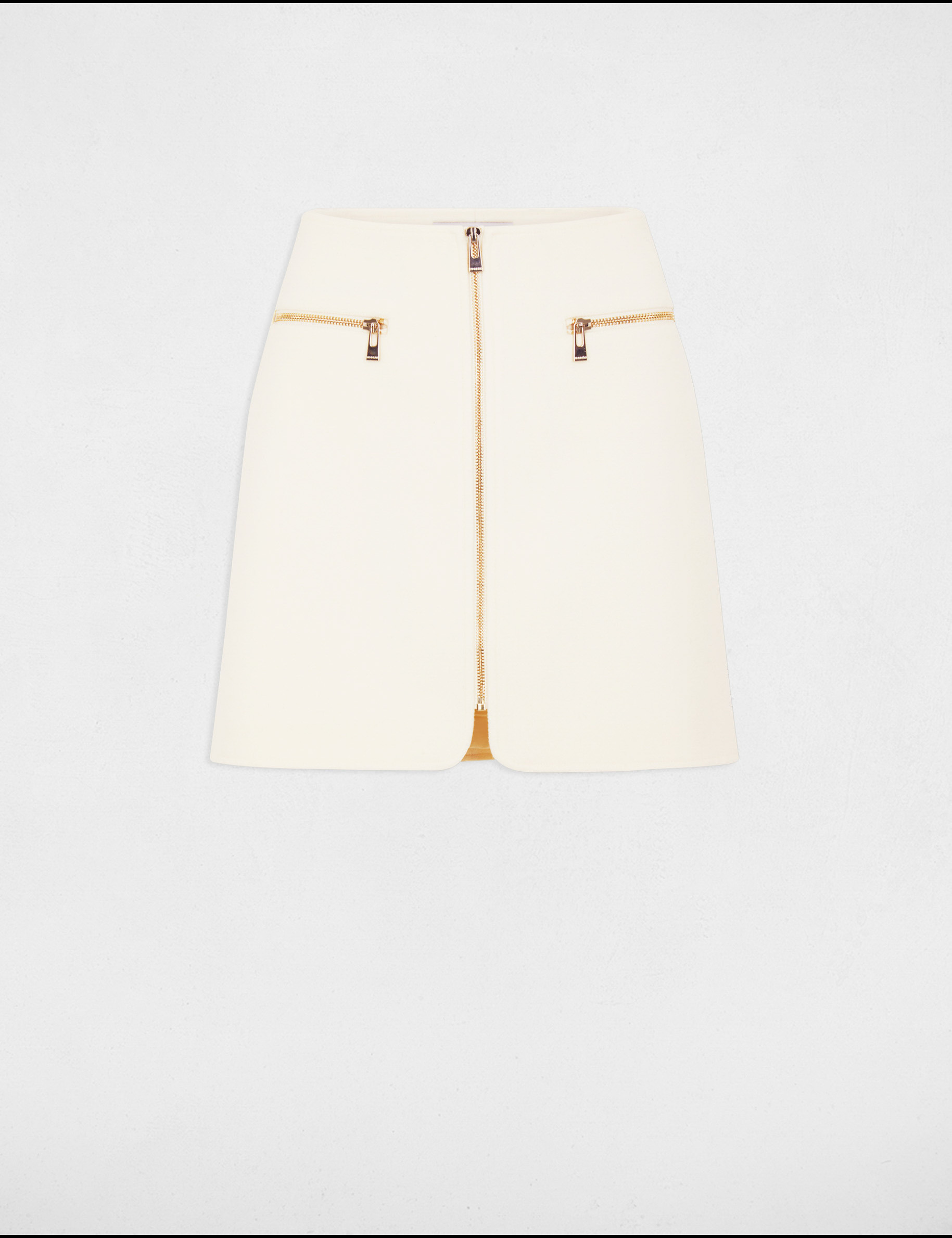 jupe droite zippee blanc femme Jupe droite zippée blanc femme
