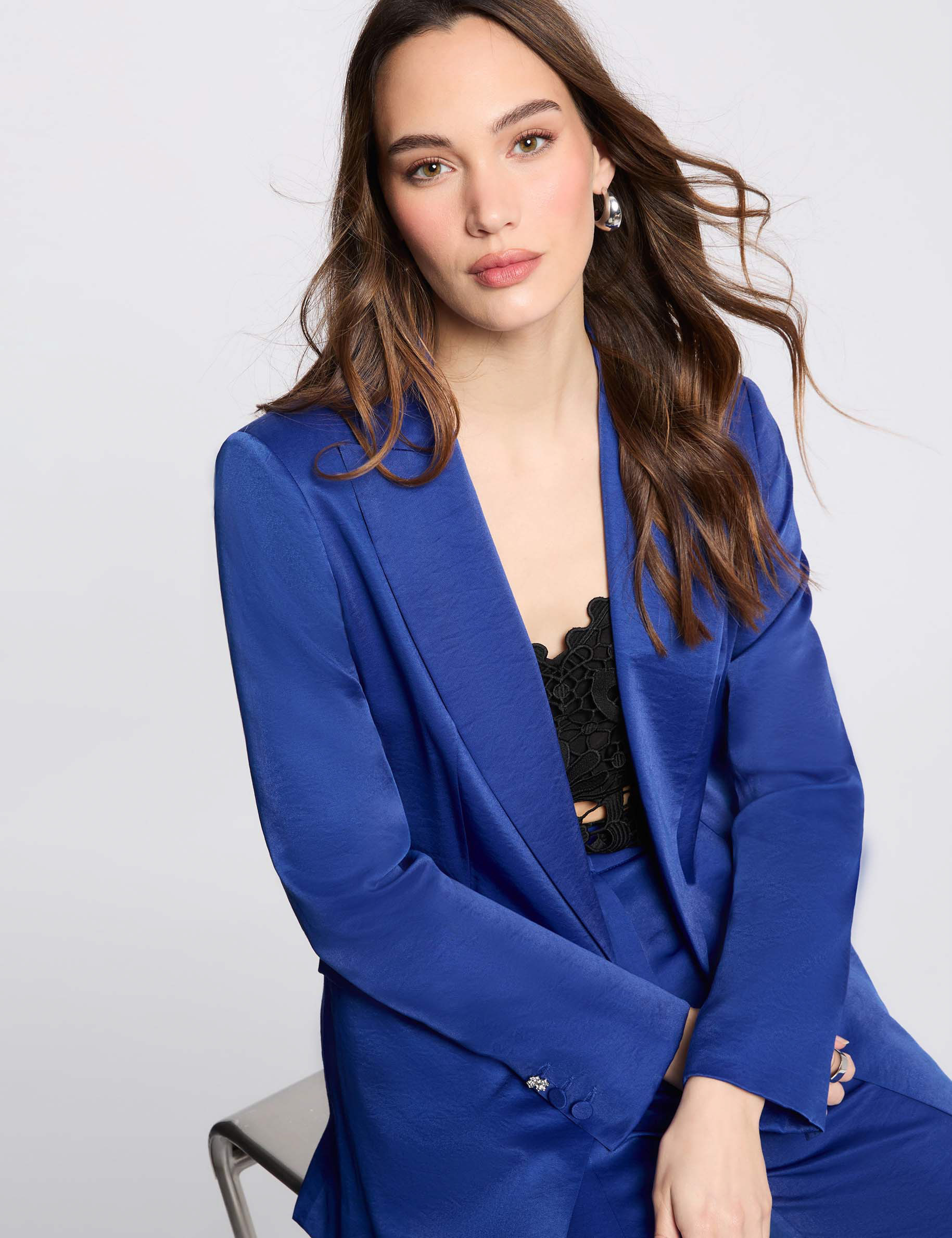 blazer suedine bleu electrique femme Blazer suédine bleu electrique femme