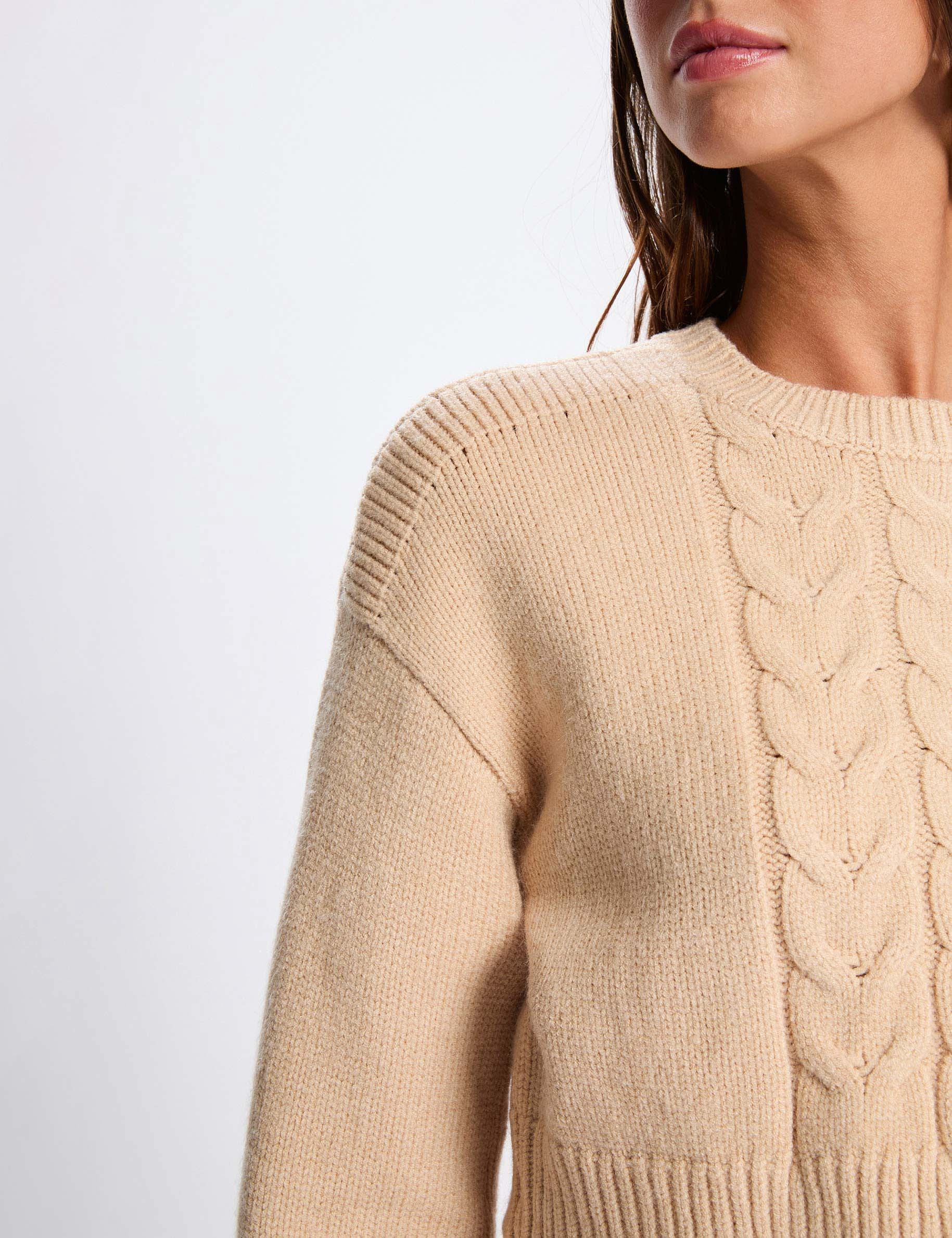 Robe tricot ajustée 2-en-1 beige femme