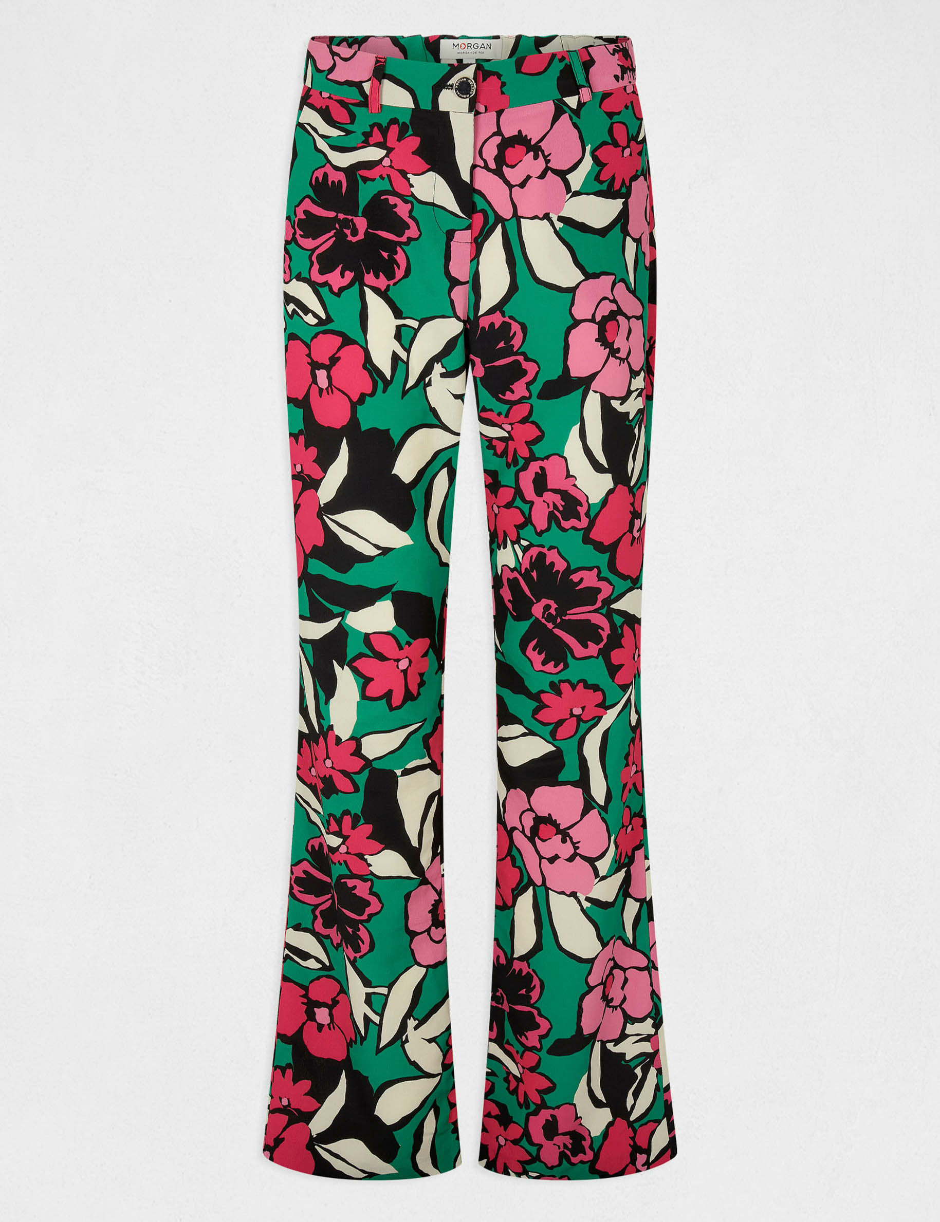 Pantalon droit imprimé floral multico femme