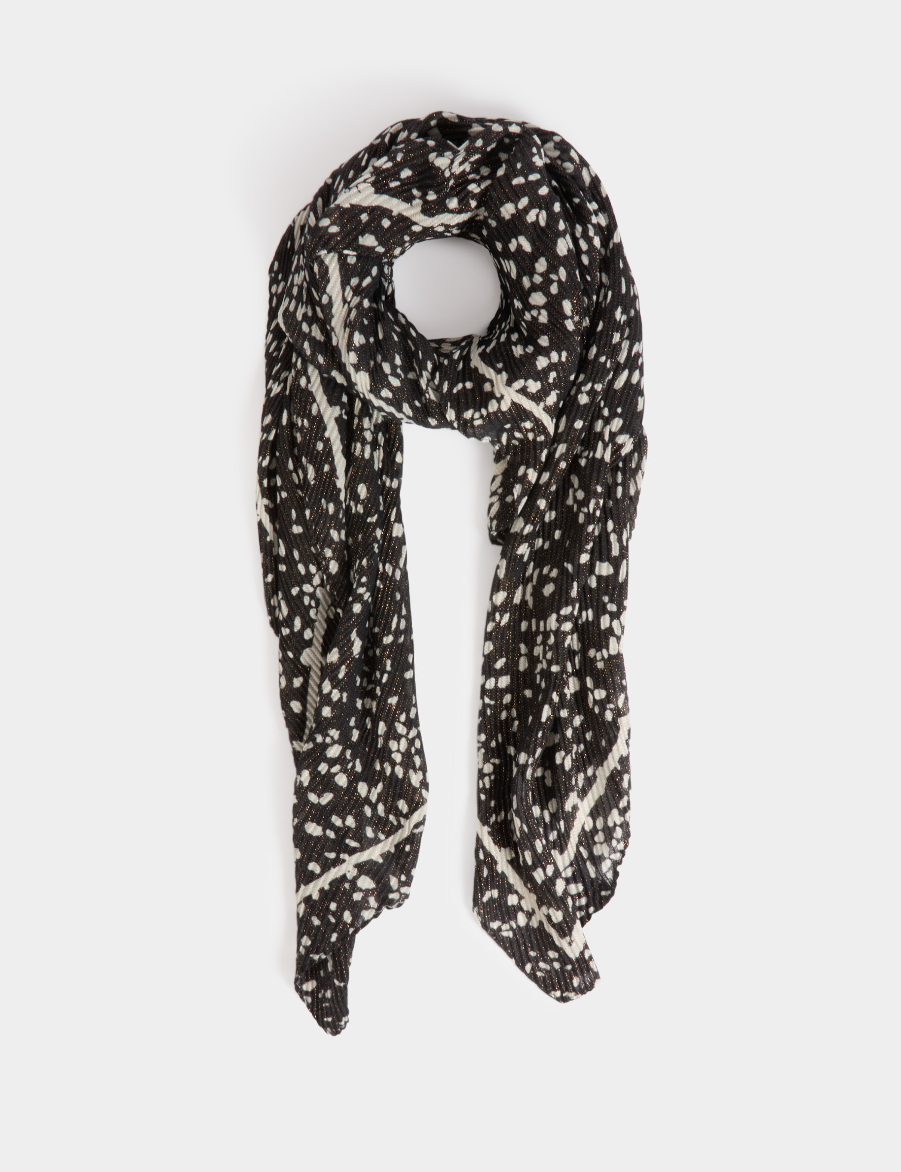 foulard plisse a pois noir femme zwart vrouw
