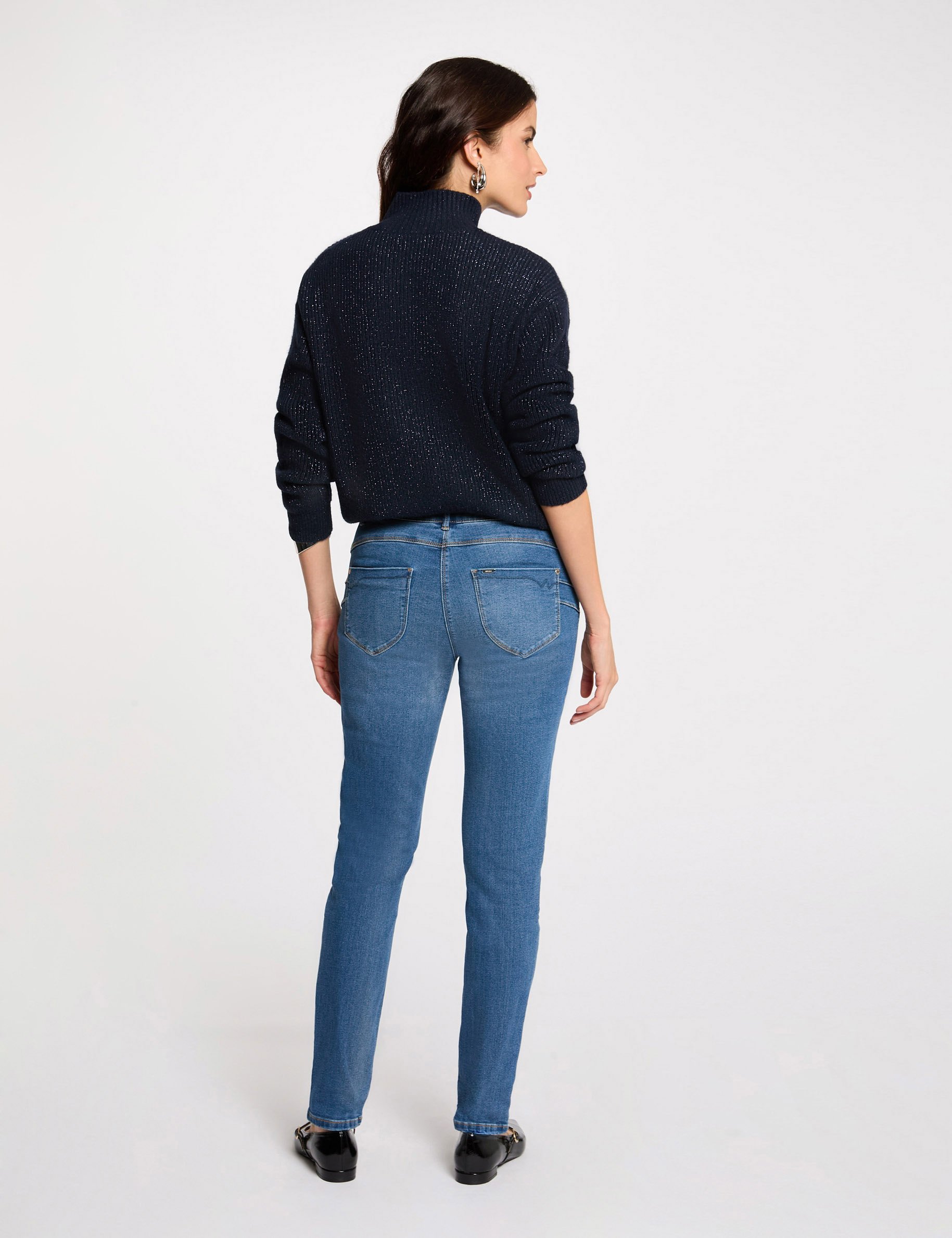Jeans slim taille standard denim stone femme