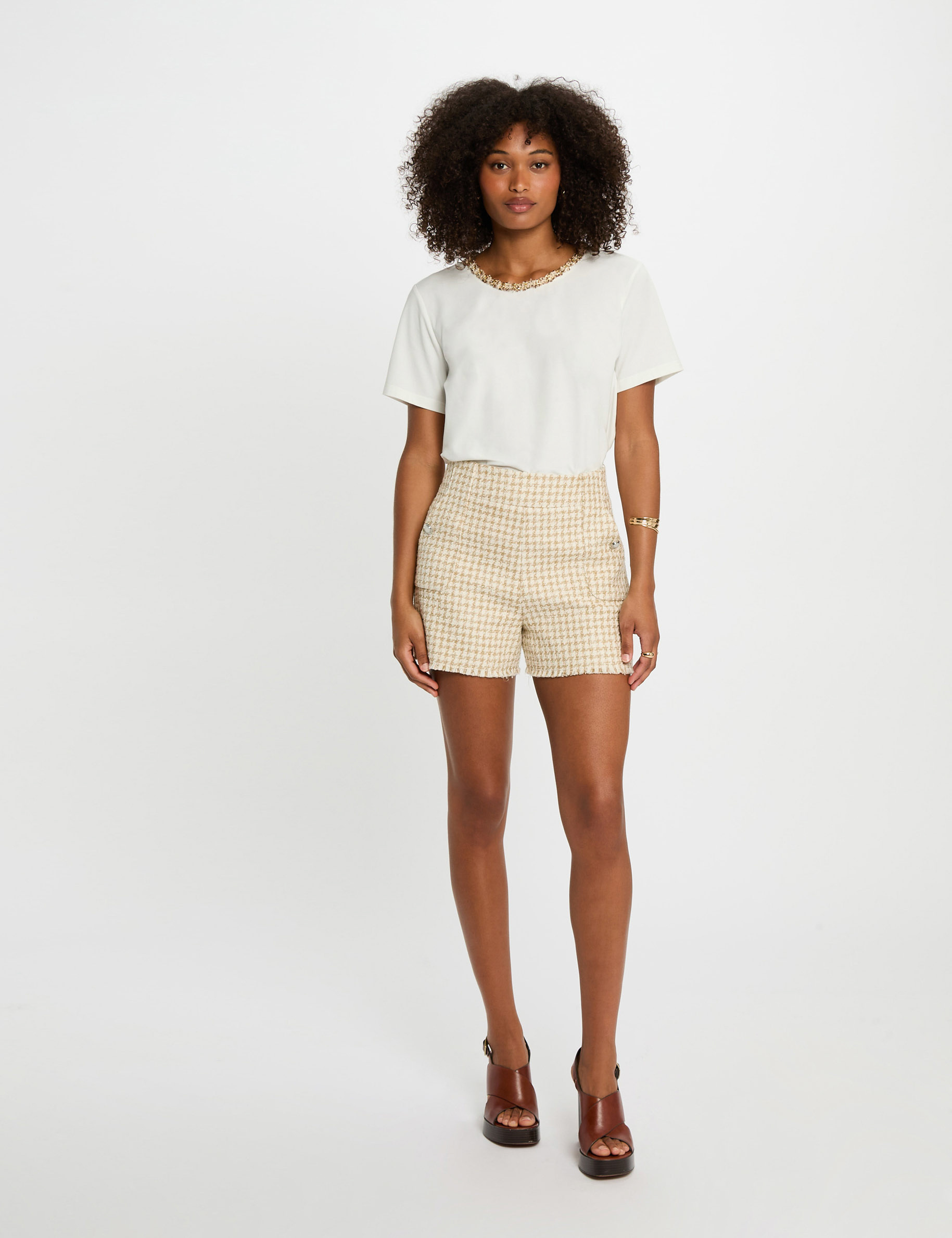 t shirt manches courtes blanc femme T-shirt manches courtes blanc femme