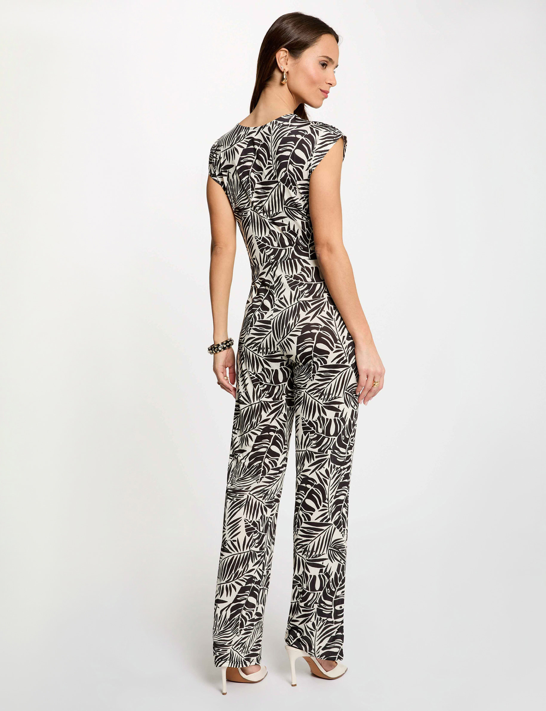 Nauwsluitende jumpsuit met decollet&eacute; meerkleurig vrouw