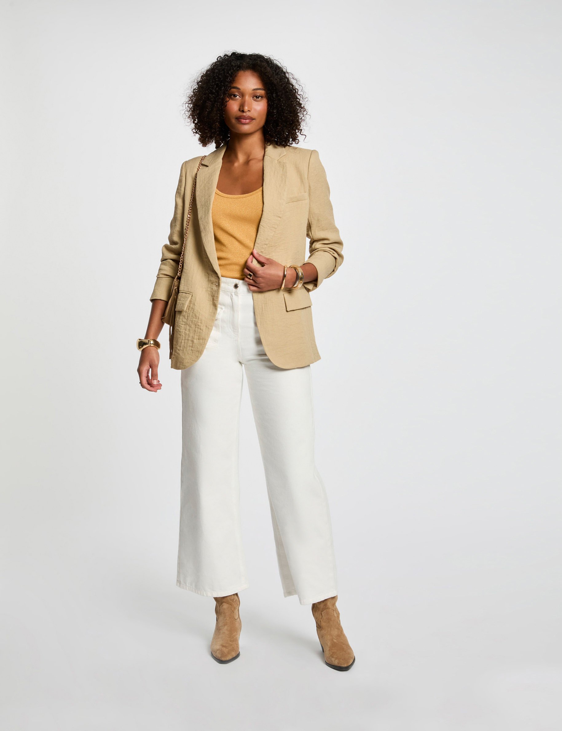 veste courte fluide beige femme Veste courte fluide beige femme