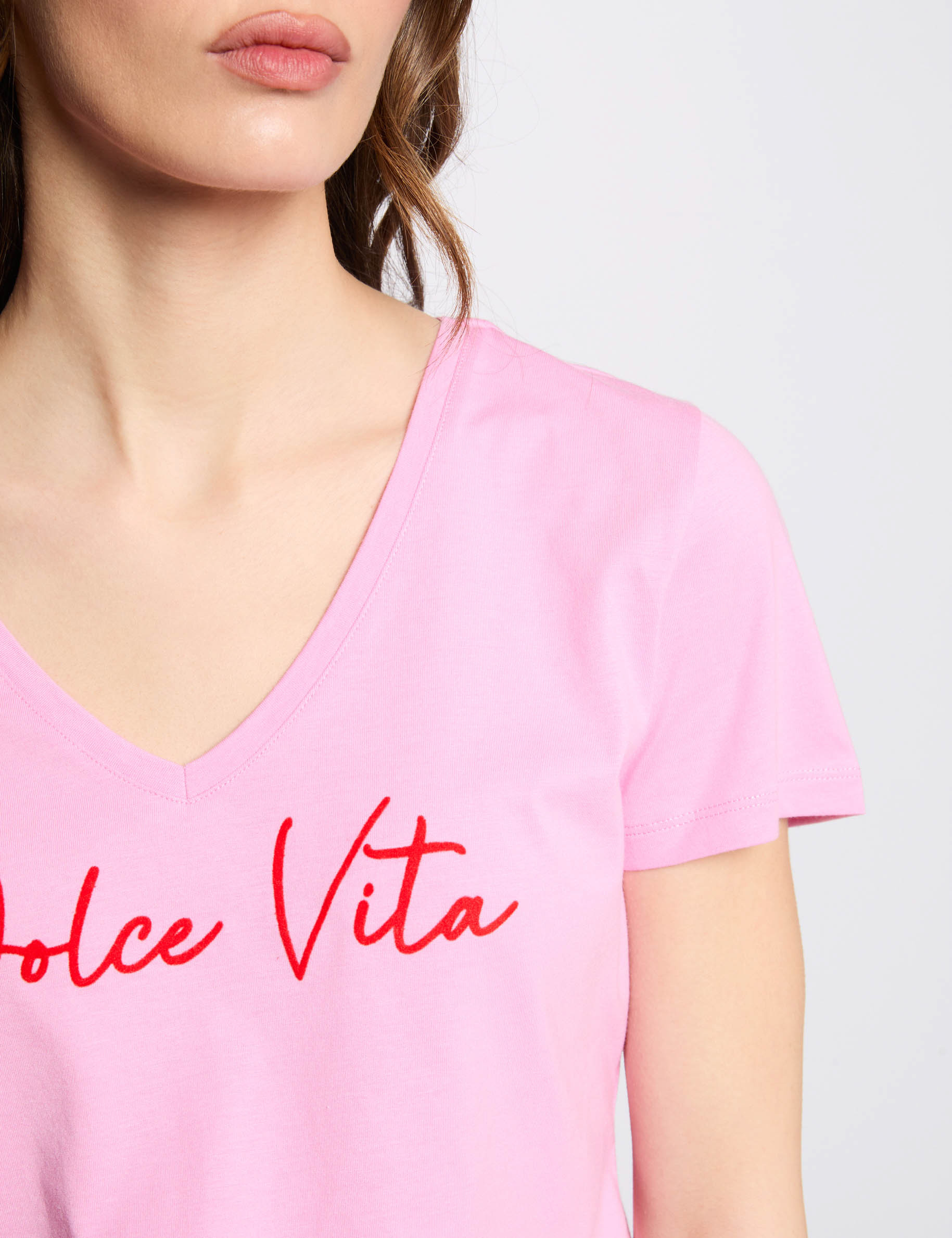 t shirt a inscription rose femme T-shirt à inscription rose femme
