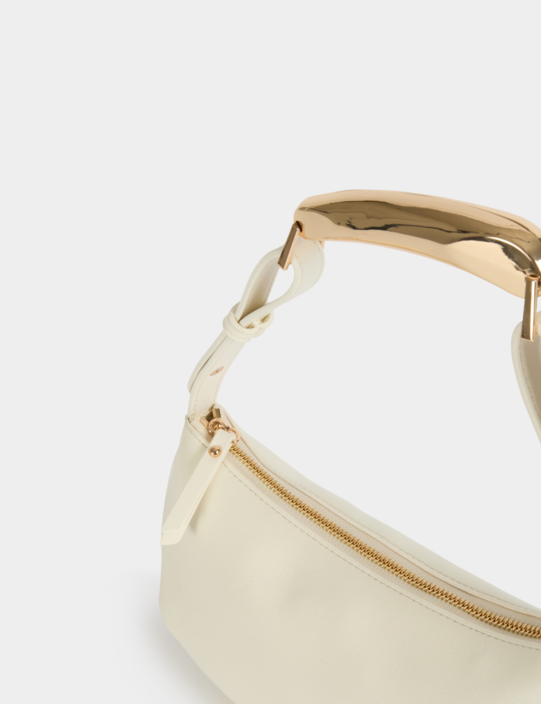 Tas met metalen handvat helder wit vrouw