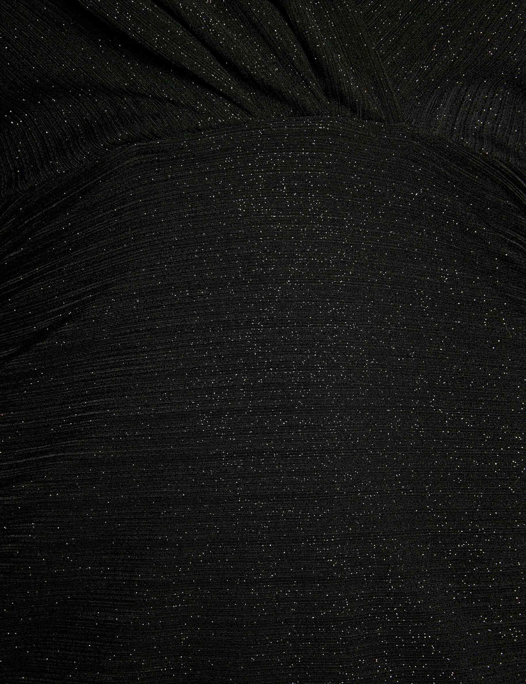 robe courte ajustee drapee noir femme null