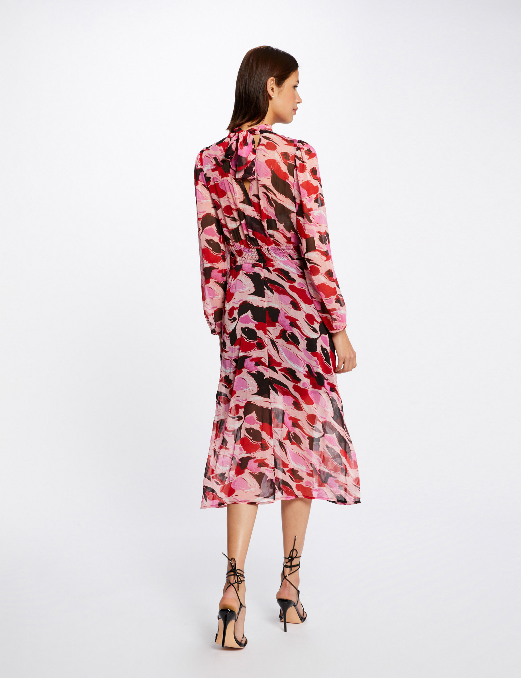 Rechte jurk met abstracte print meerkleurig vrouw