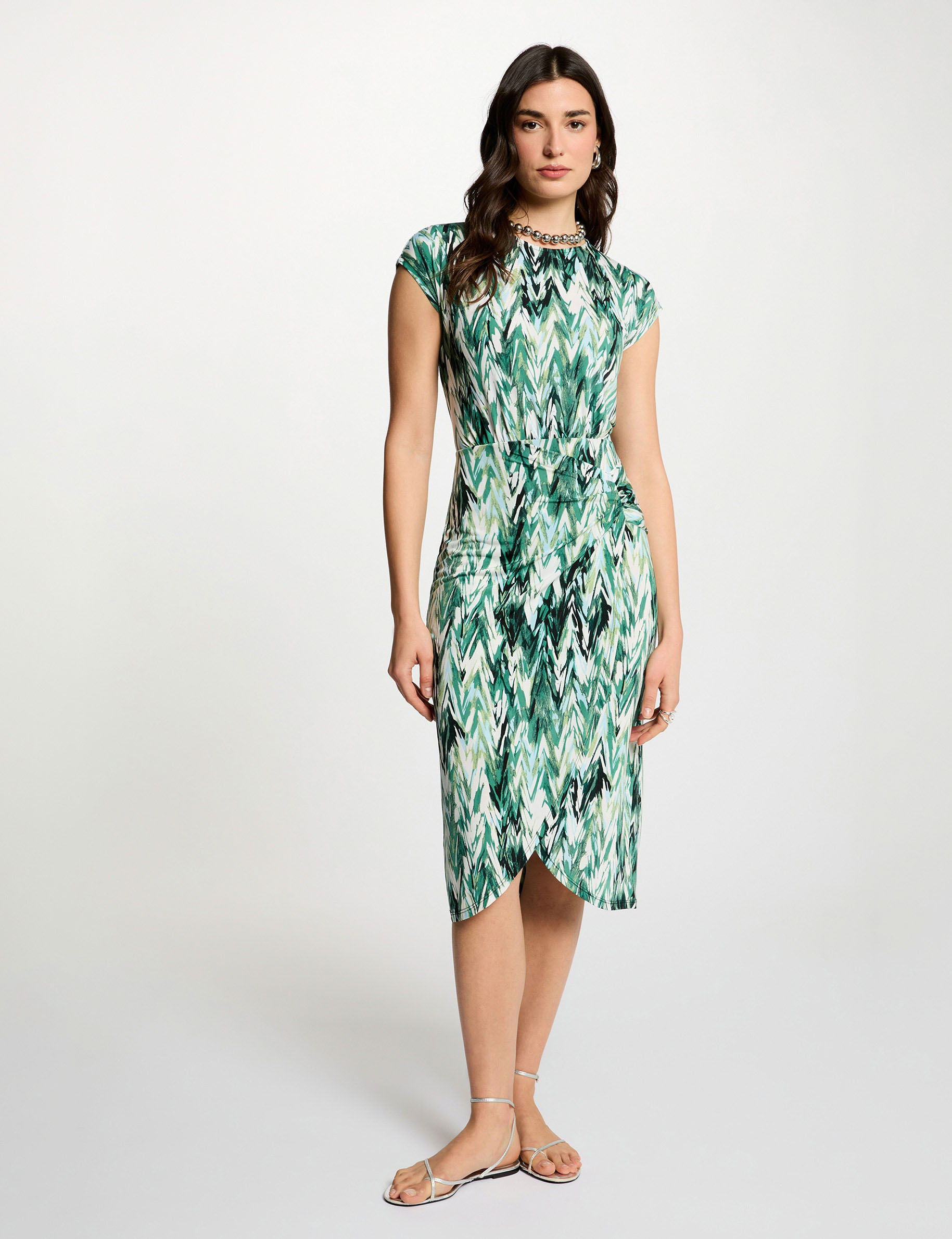 Rechte jurk met print meerkleurig vrouw