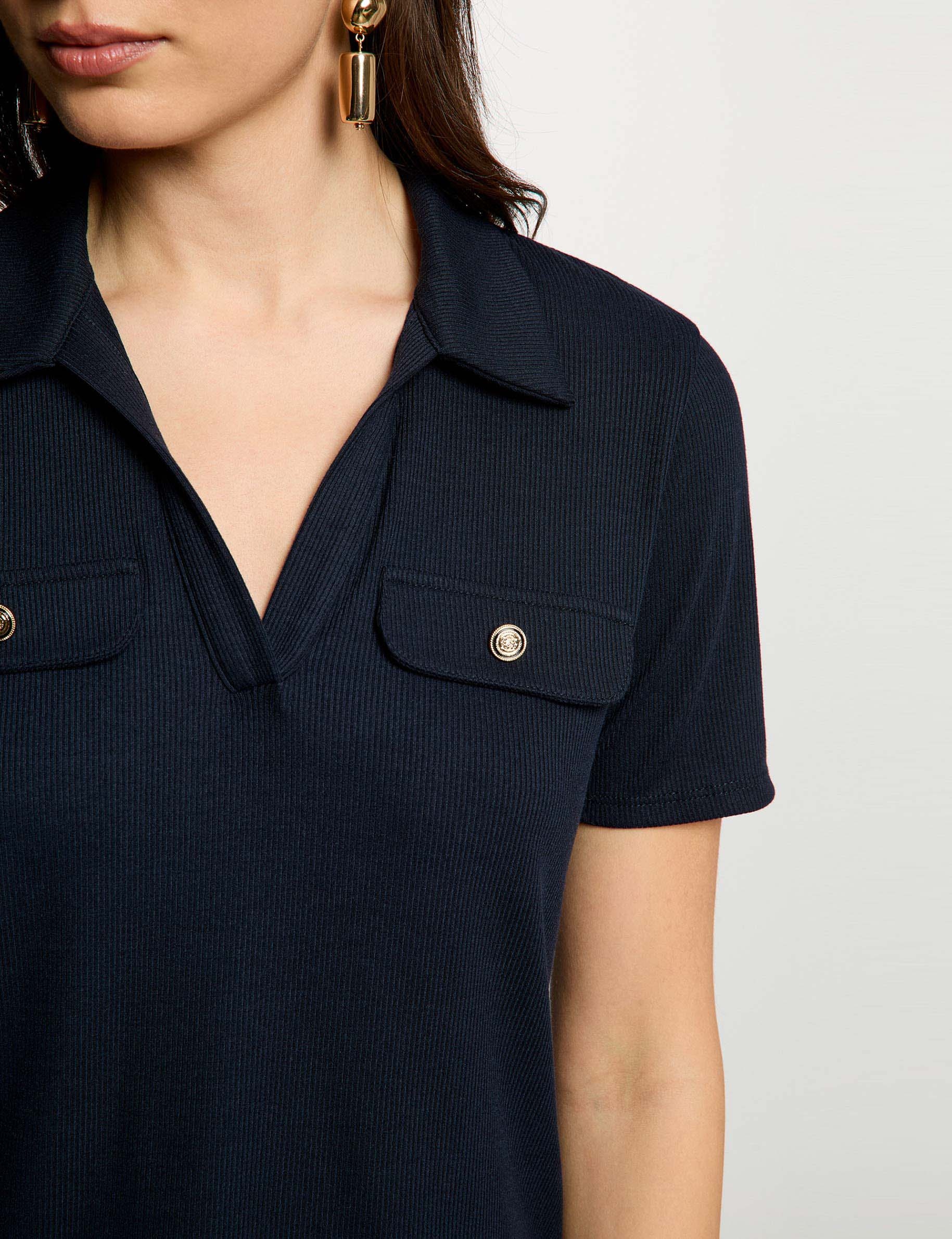 T-shirt met korte mouwen marineblauw vrouw