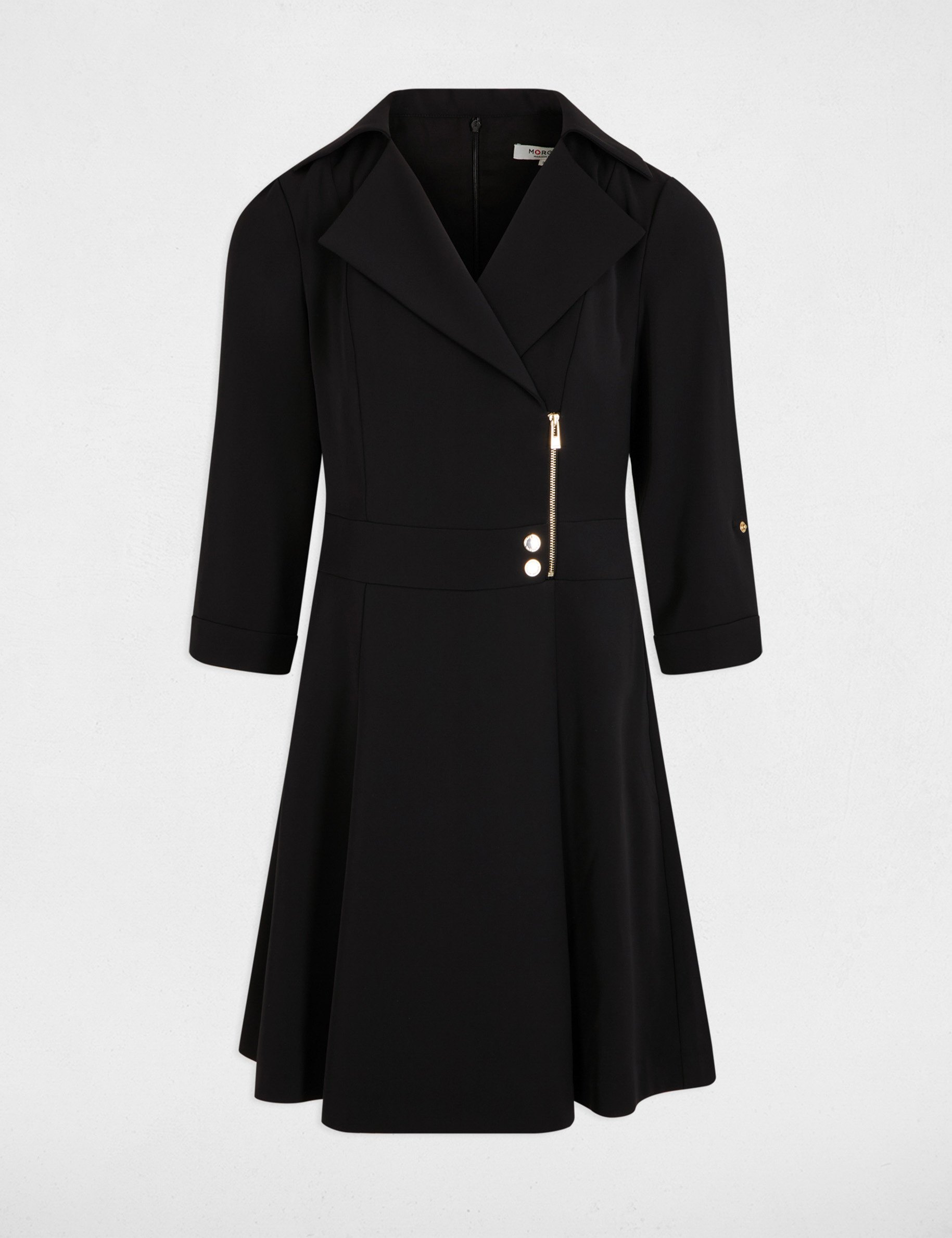 Robe courte trapèze noir femme