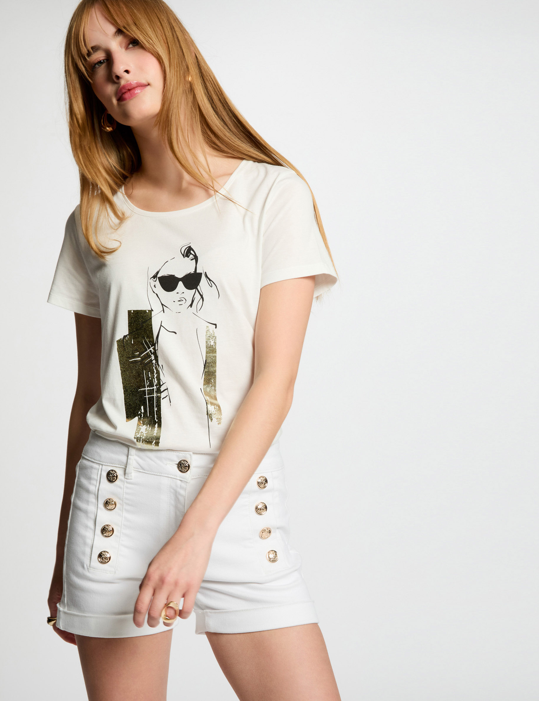 t shirt a inscription blanc femme T-shirt à inscription blanc femme