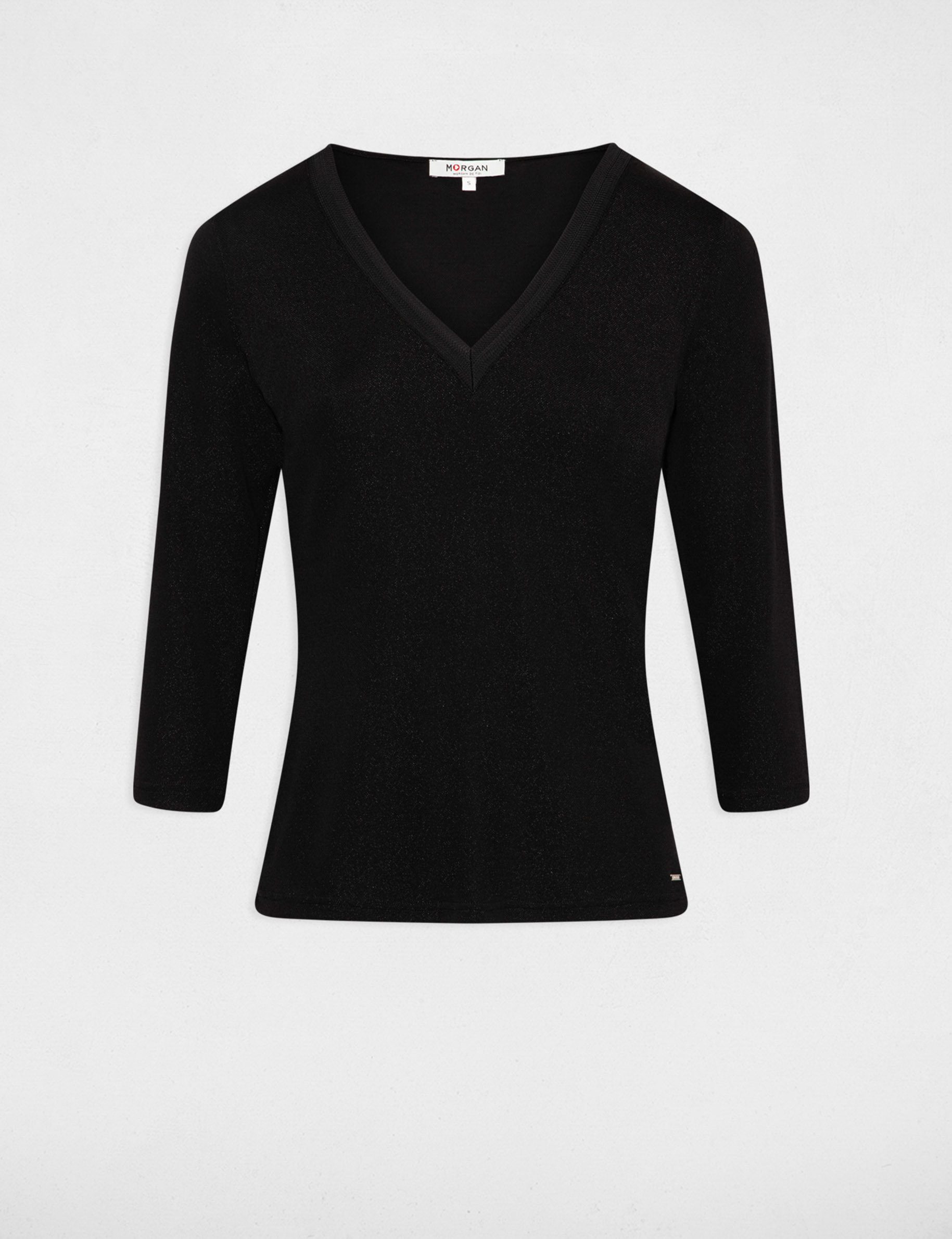 t shirt met 34 mouwen zwart vrouw T-shirt met 3/4 mouwen zwart vrouw