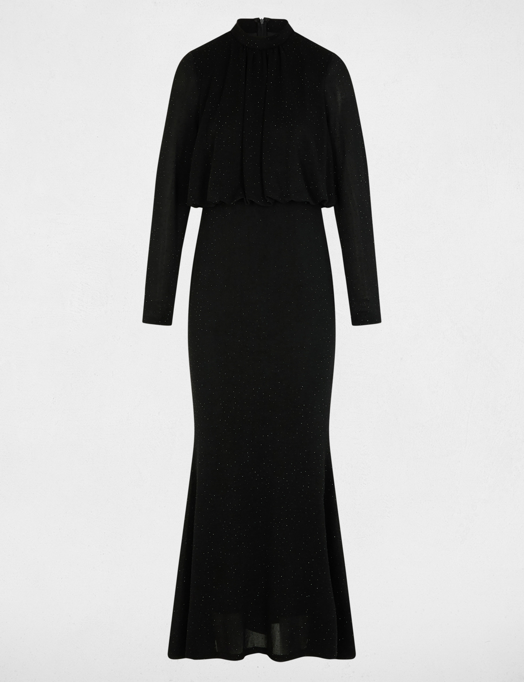 Robe maille brillante noir femme