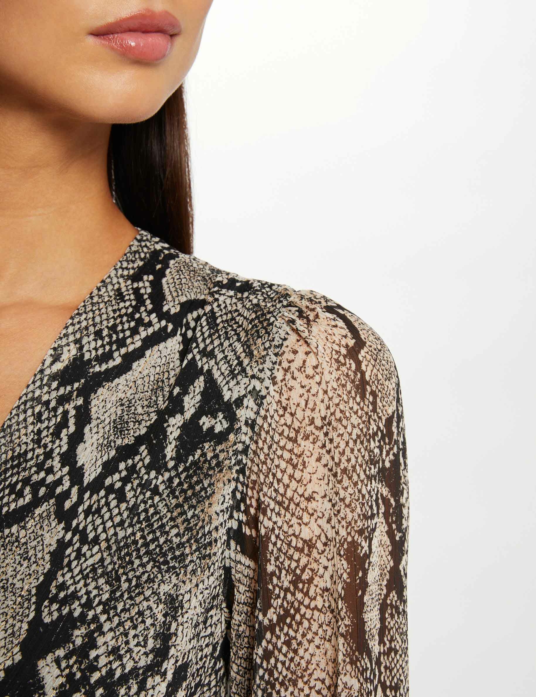 Uitlopende jurk met pythonprint meerkleurig vrouw