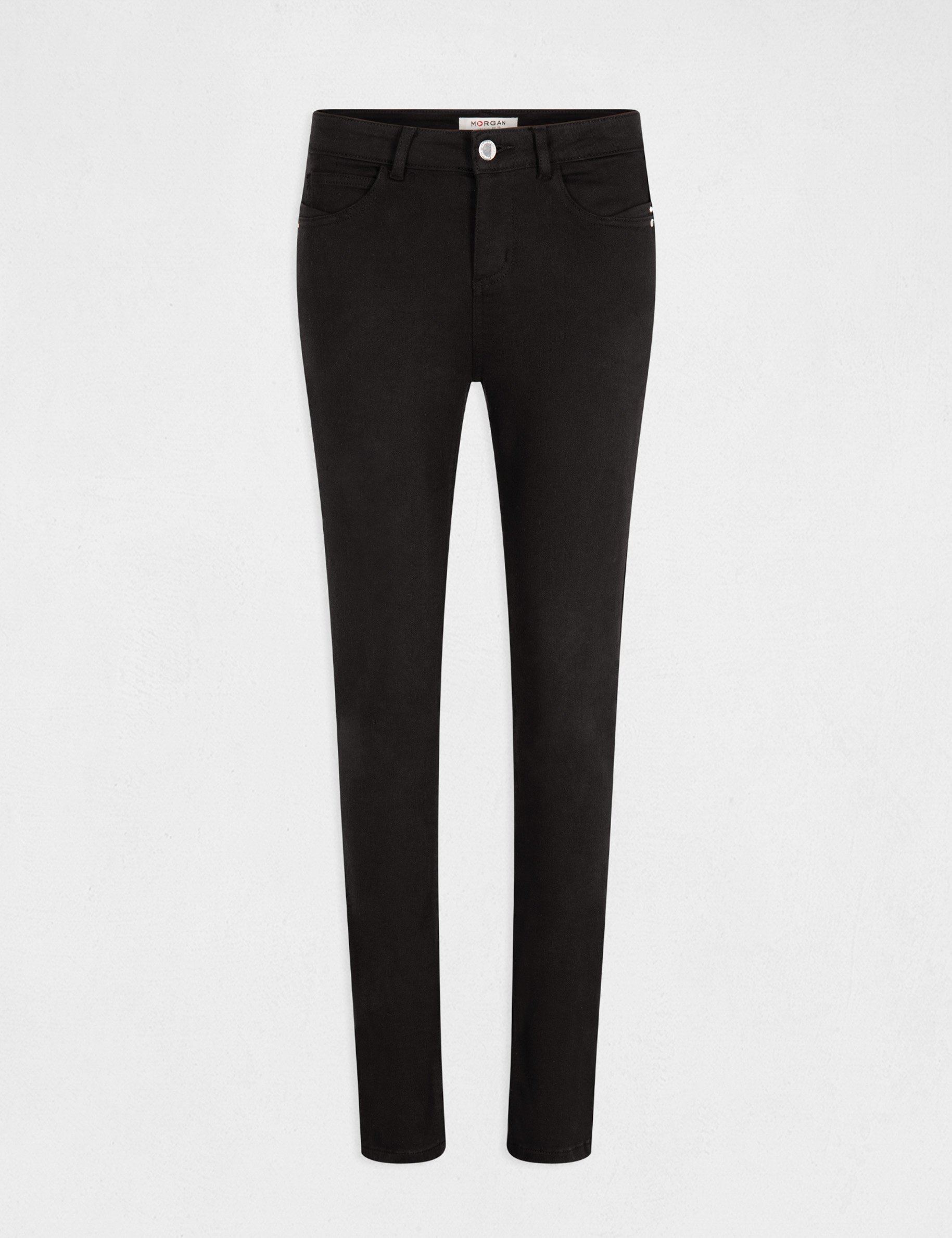 Pantalon slim taille standard noir femme