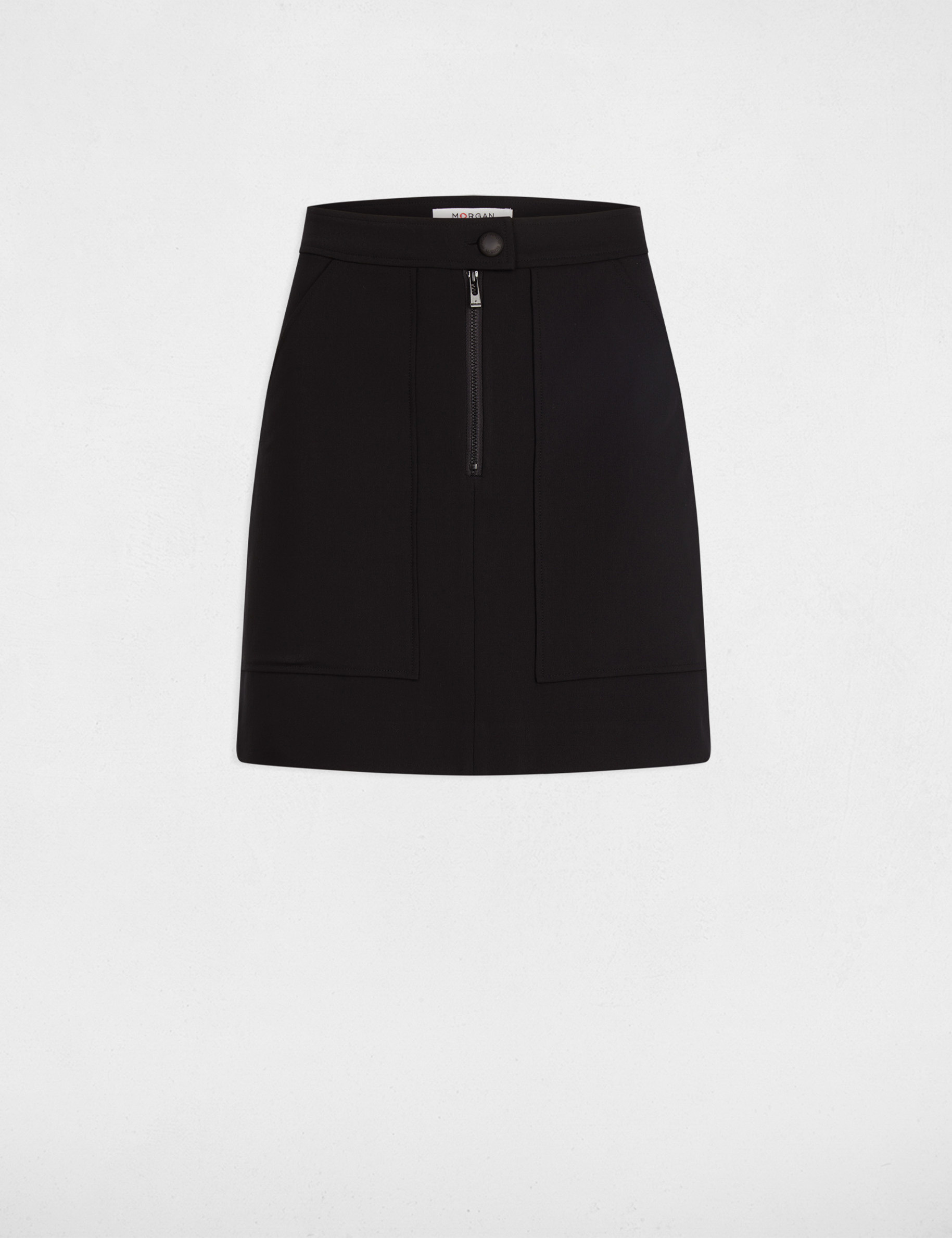 jupe courte zippee noir femme Jupe courte zippée noir femme